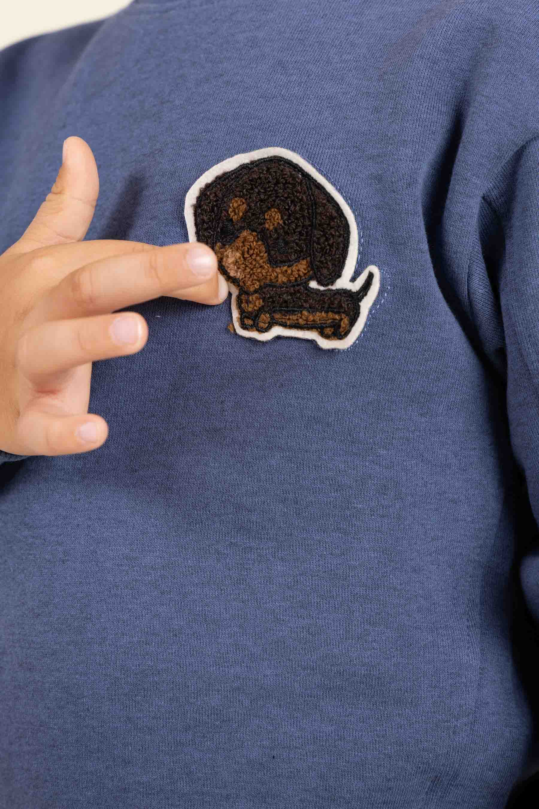 Sweatshirt med rund hals - Kids - Indigo Blue Melange | 100888 Justin
