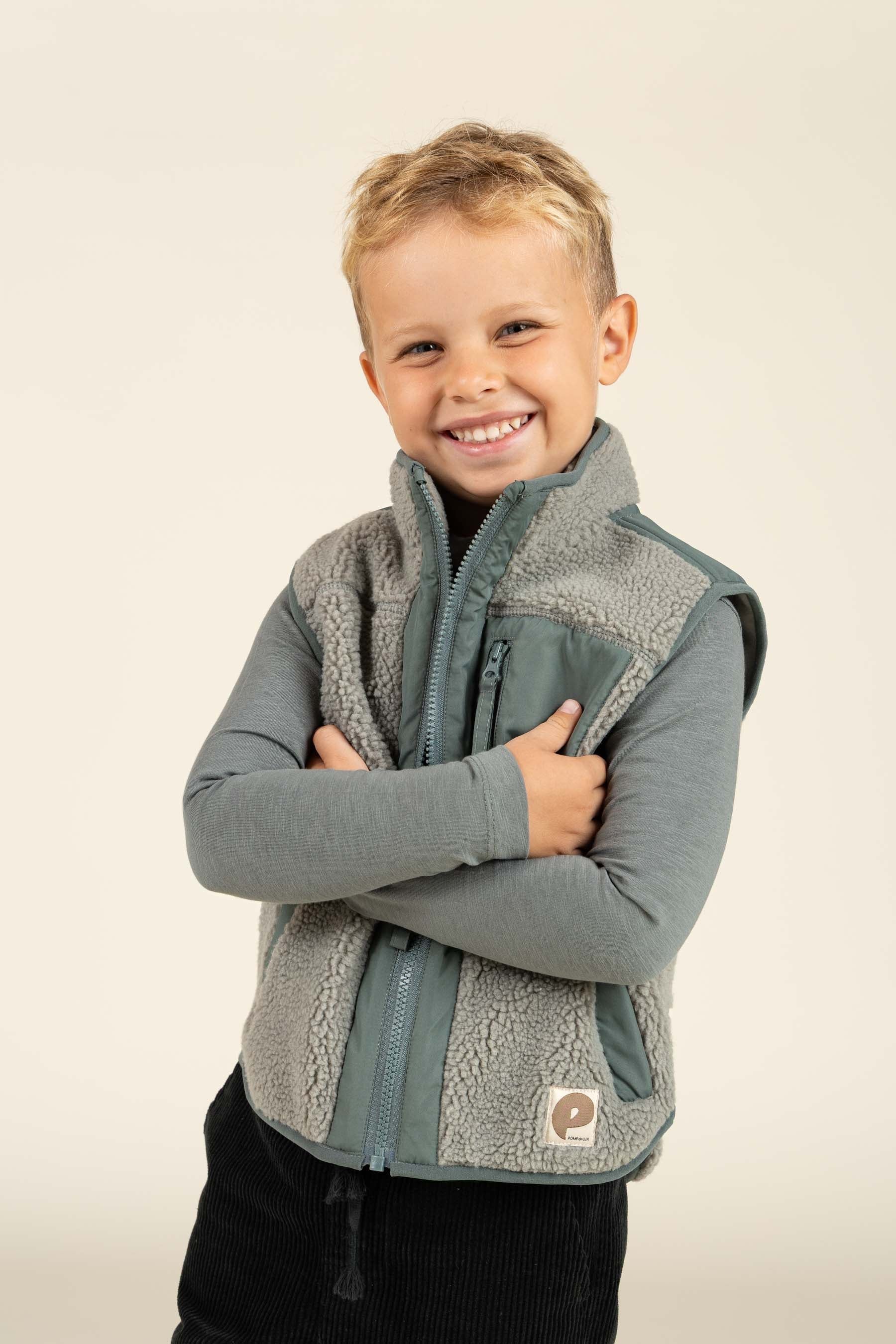 Teddyvest med Lynlås - All - Dusty Green | 100635 Elliot