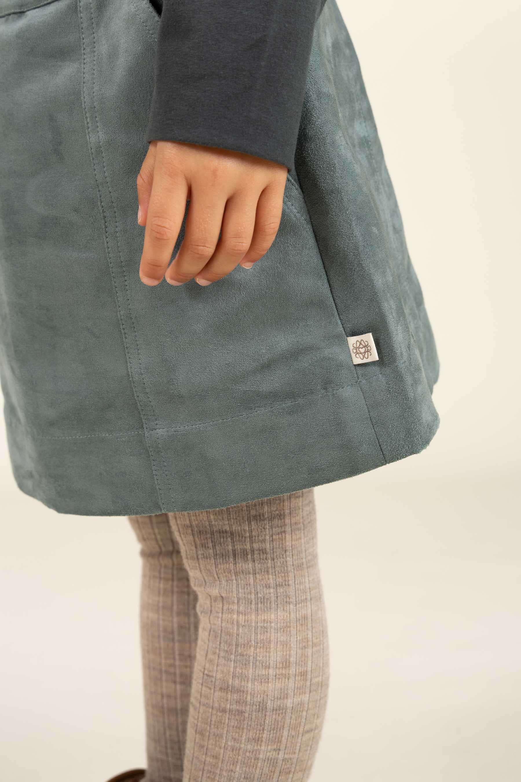 Nederdel i imiteret ruskind - Kids - Dusty Dark Green | 100594 Selene