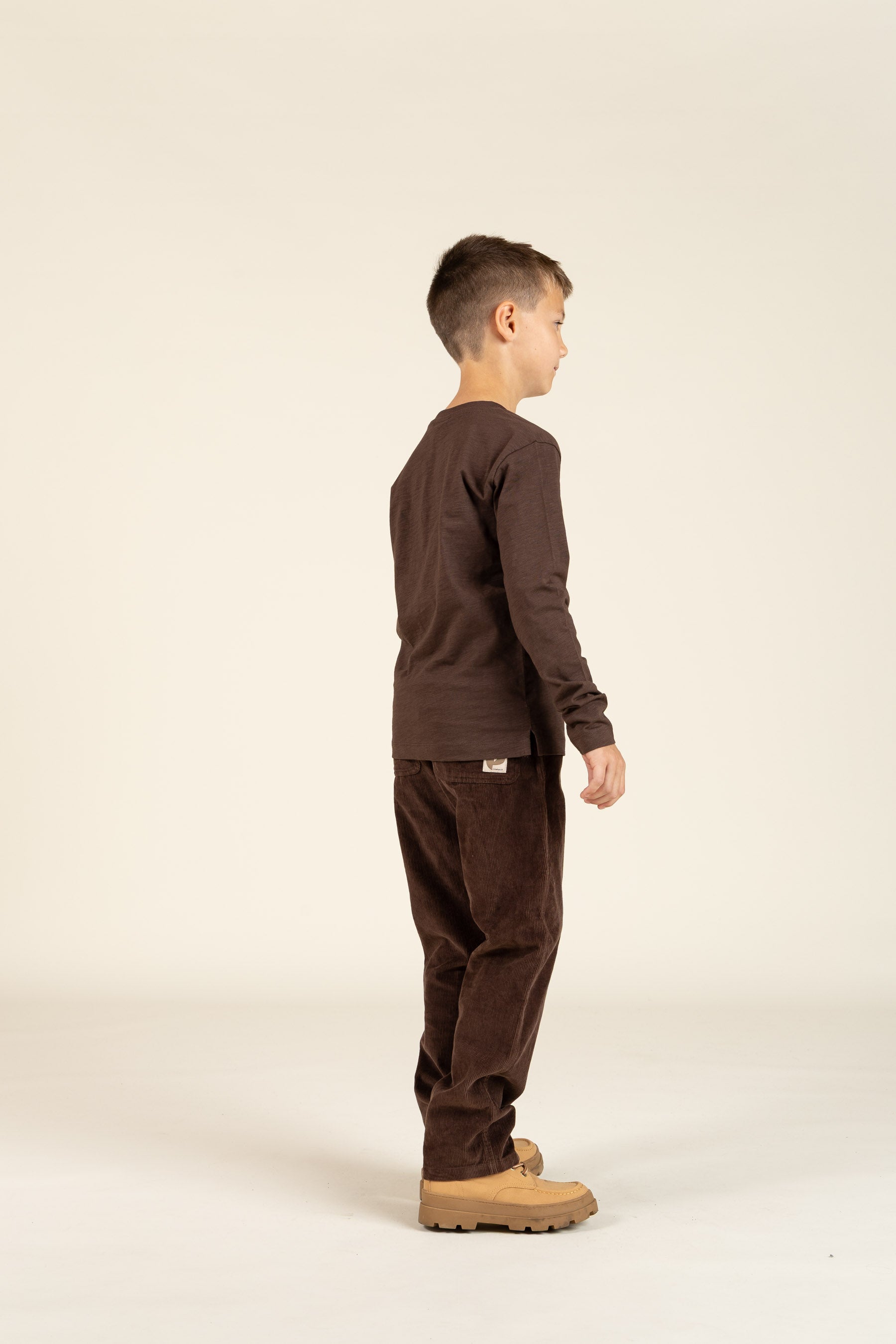 Langærmet T-shirt i Slub Jersey - Tween - Chocolate | 100833 Kevin