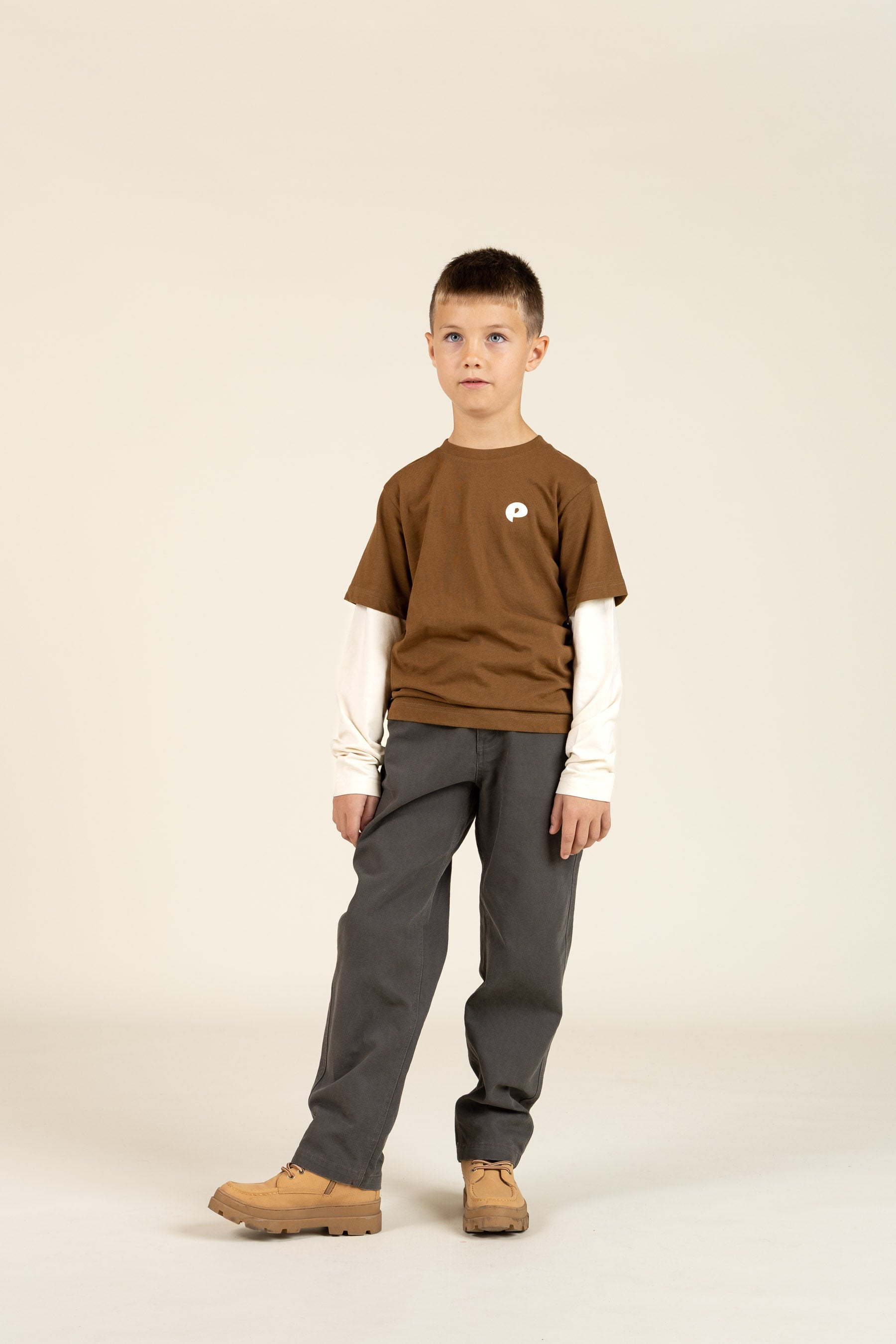 Boxy T-shirt med dobbeltærmer - Tween - Coffee | 100839 Alex