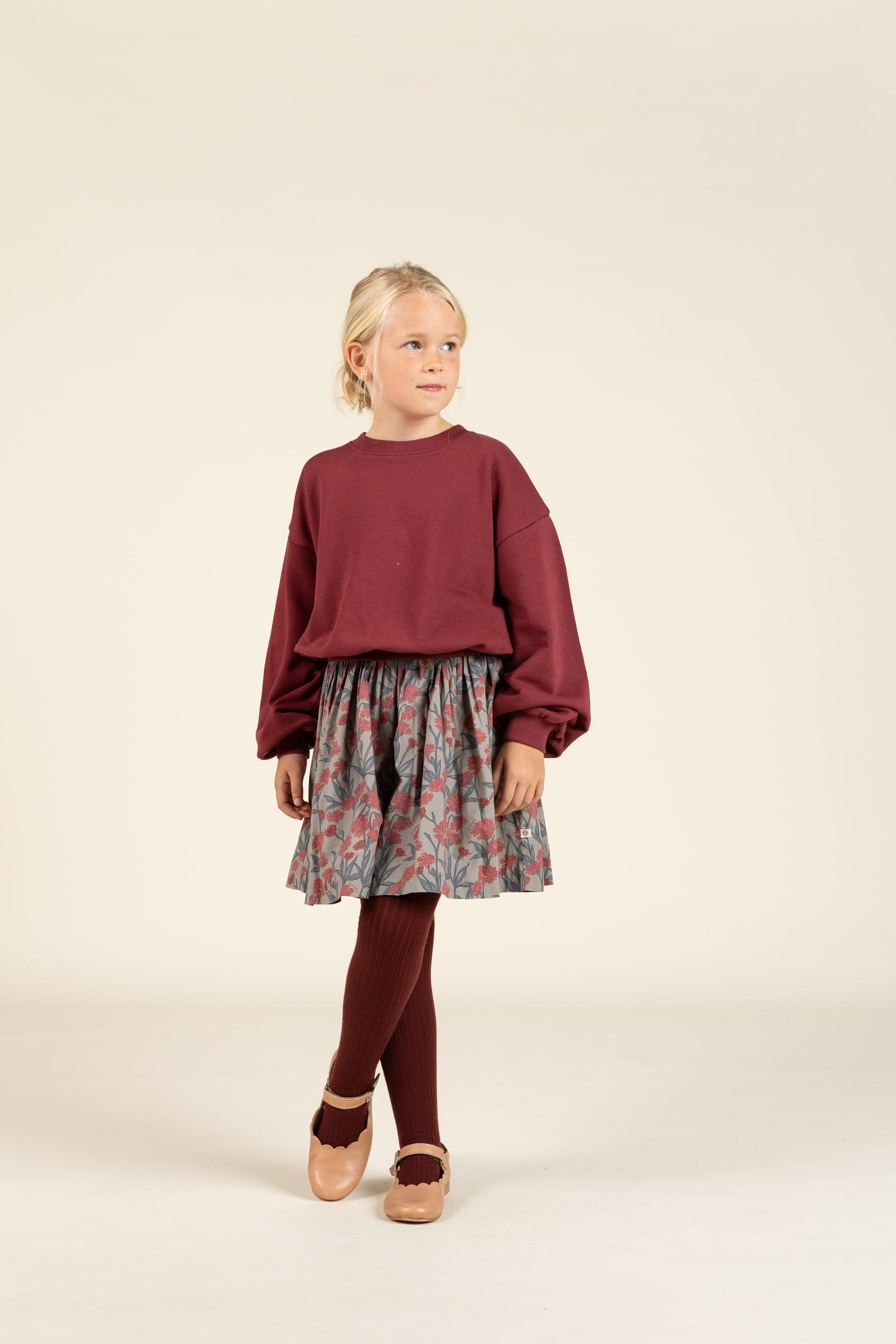 Sweatshirt med ballonærmer - Tween - Burgundy | 100819 Joanna