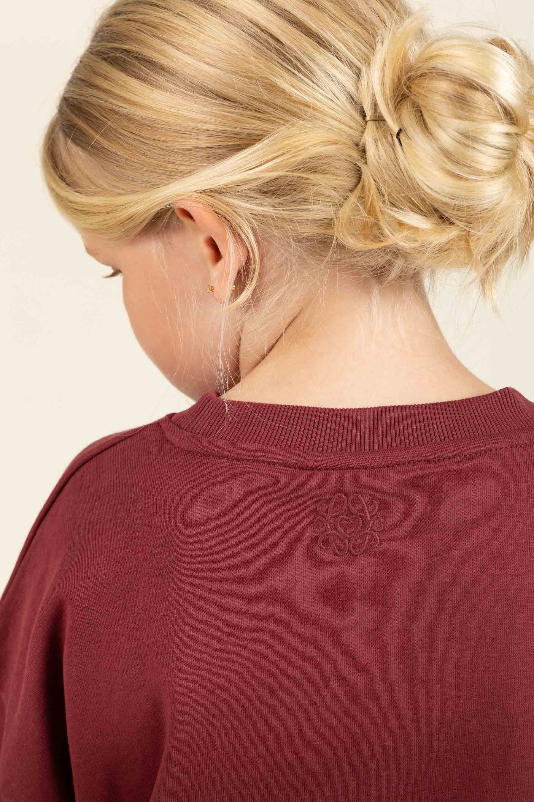Sweatshirt med ballonærmer - Tween - Burgundy | 100819 Joanna