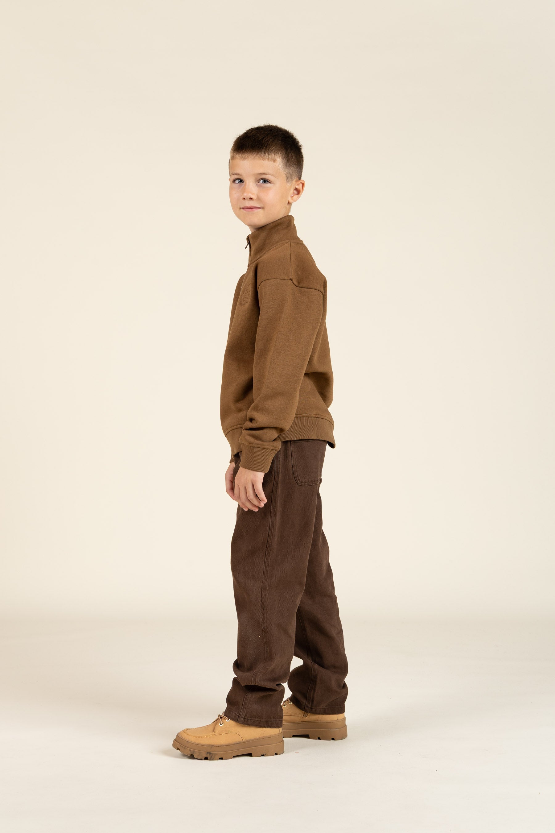 Sweatshirt med kort lynlås - Tween - Coffee | 100809 Tristan