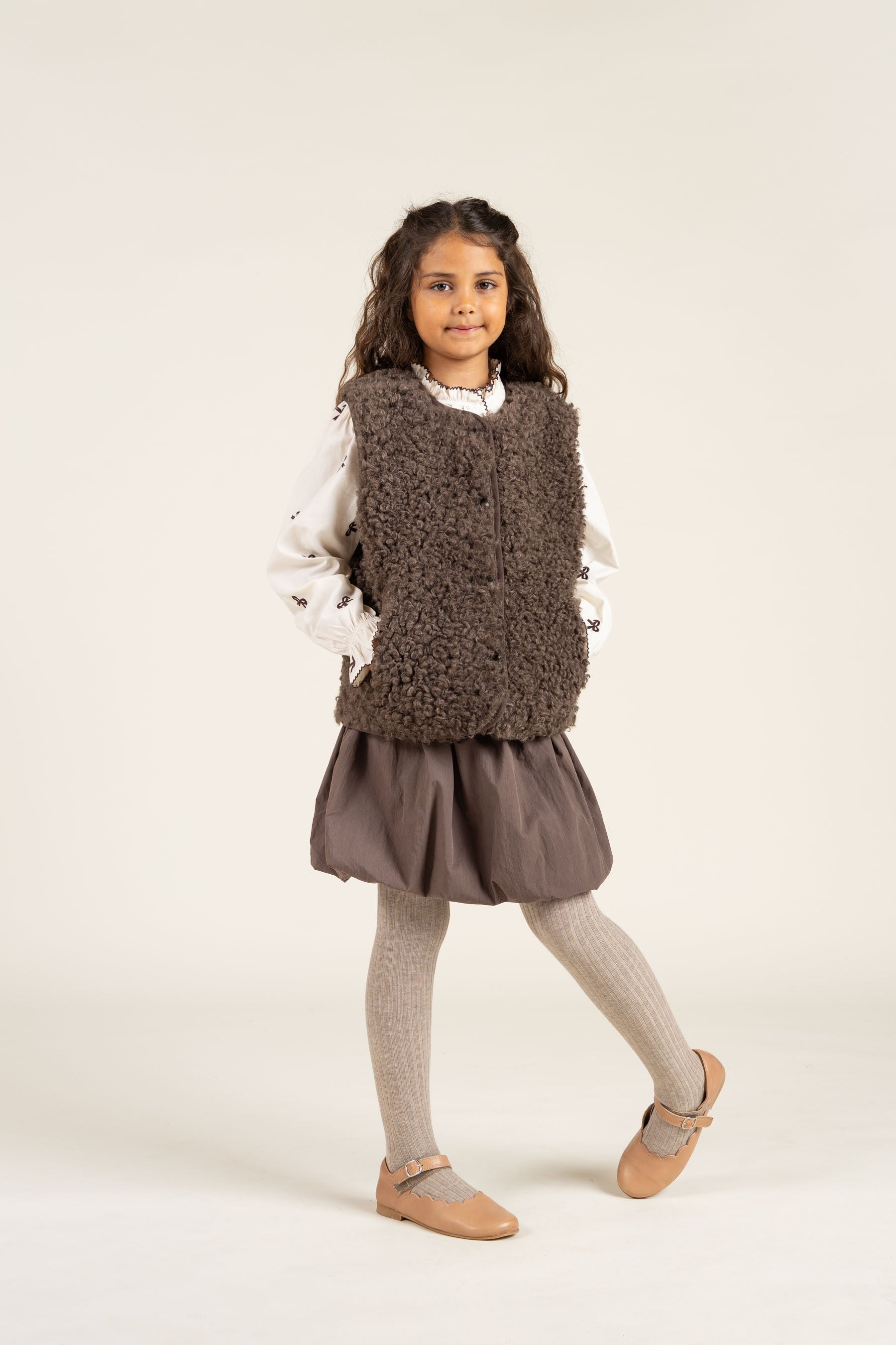 Vest i imiteret pels - Tween - Chocolate | 100553 Ellie