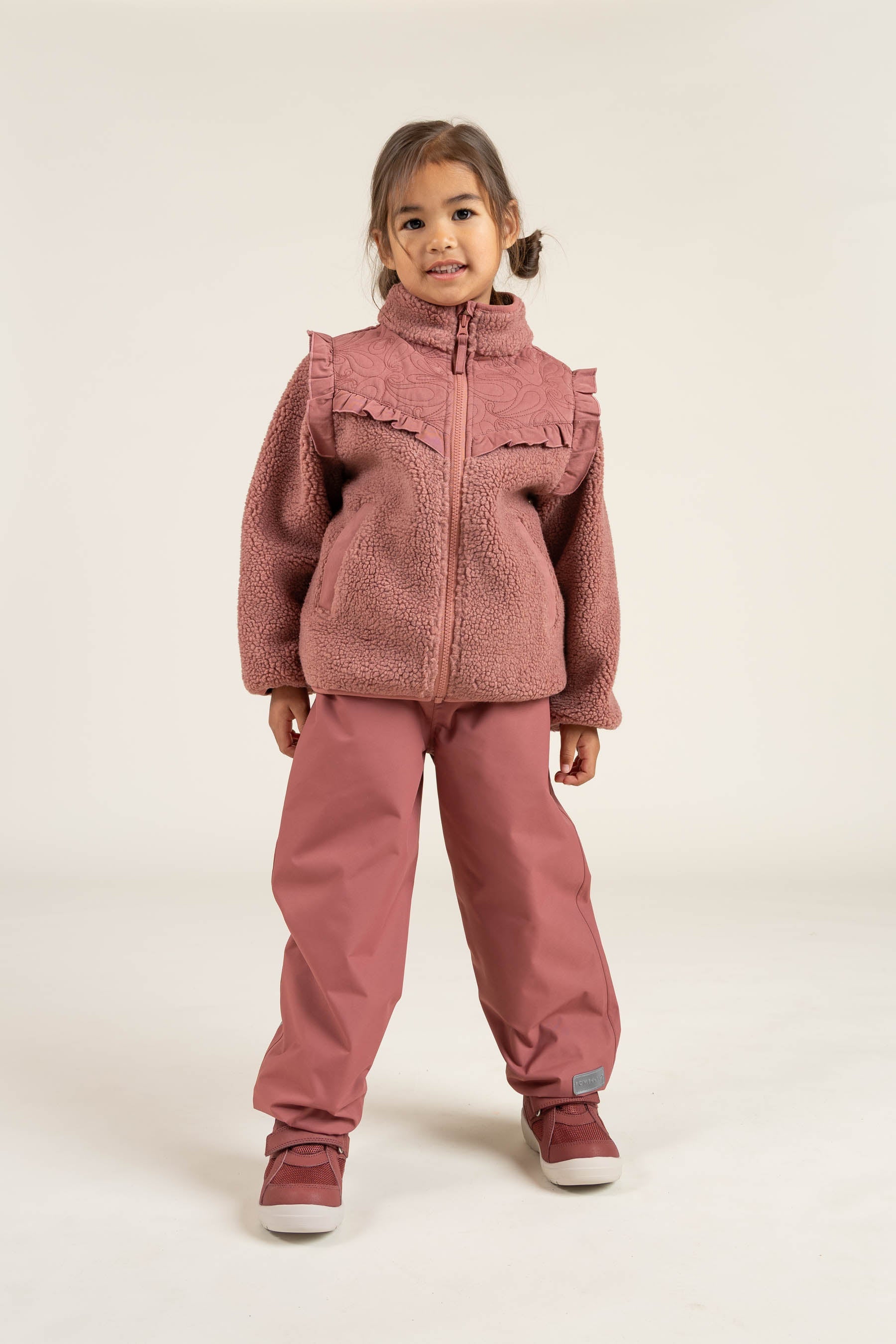 Teddyjakke med lynlås og flæser - Kids - Old Rose | 100636 Madison