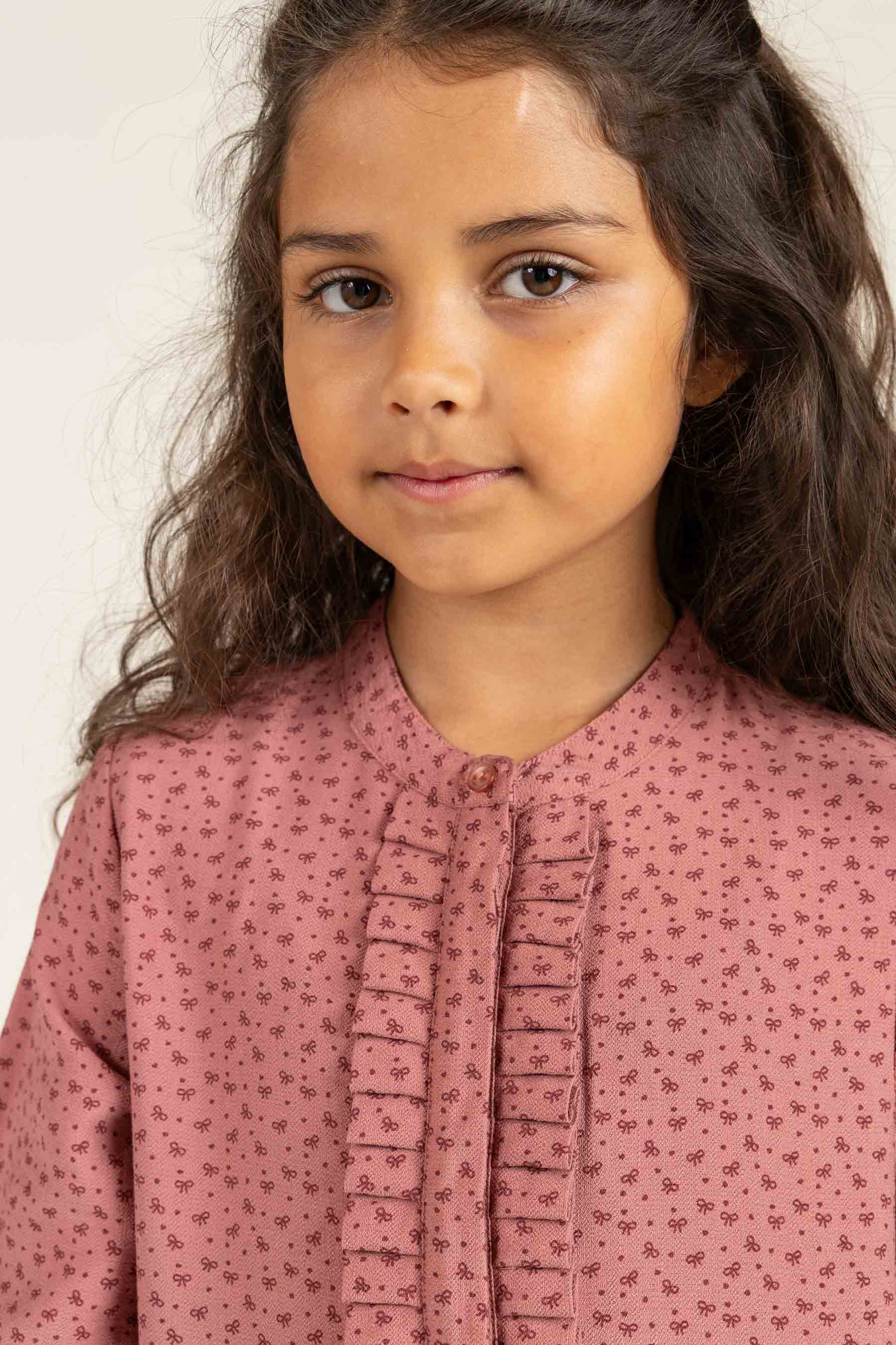 Kjole i Printet Crepe-viscose - All - Rose | 100661 Ana