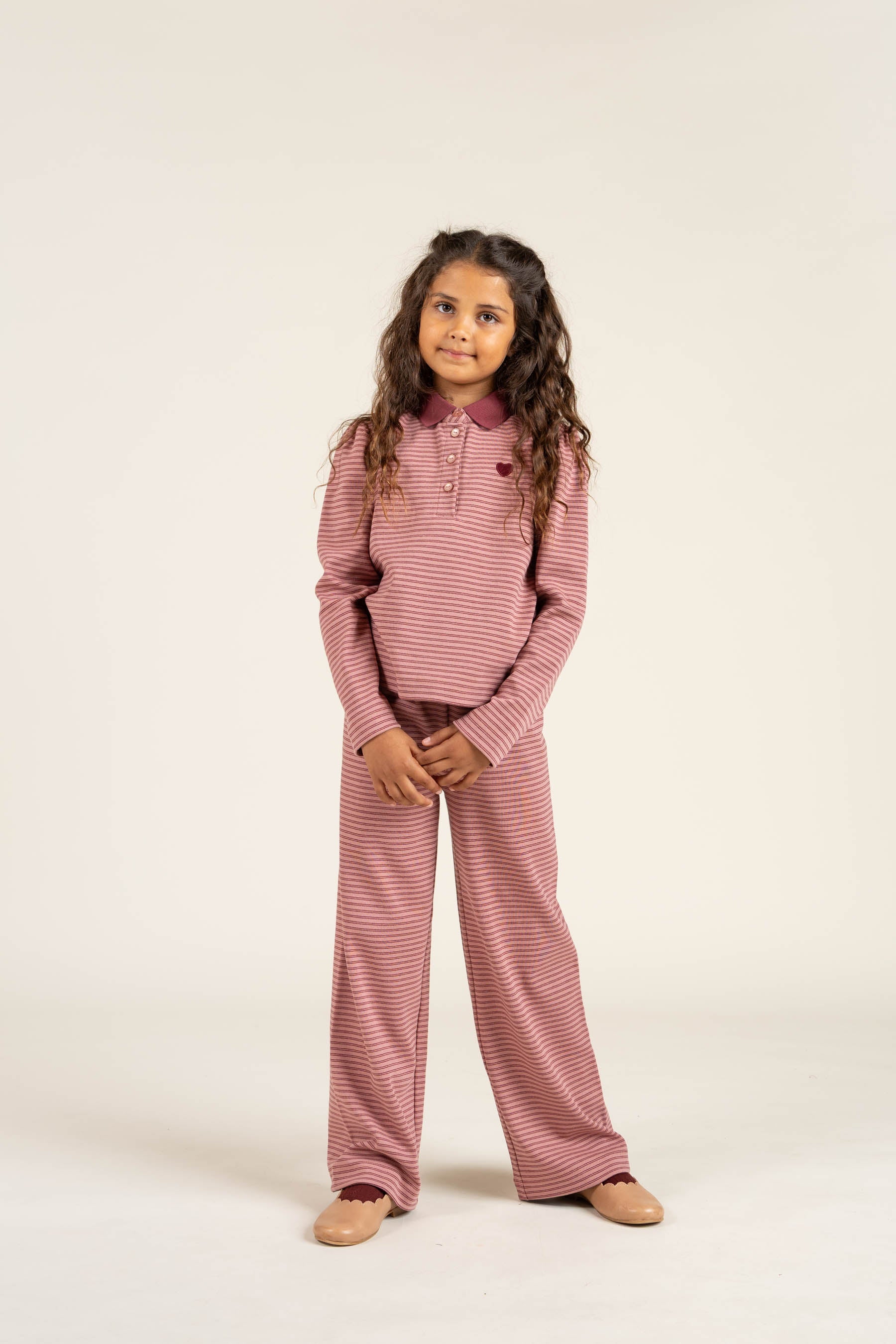 Stribede Jersey Bukser - Tween - Rose Stripe | 100648 Elise