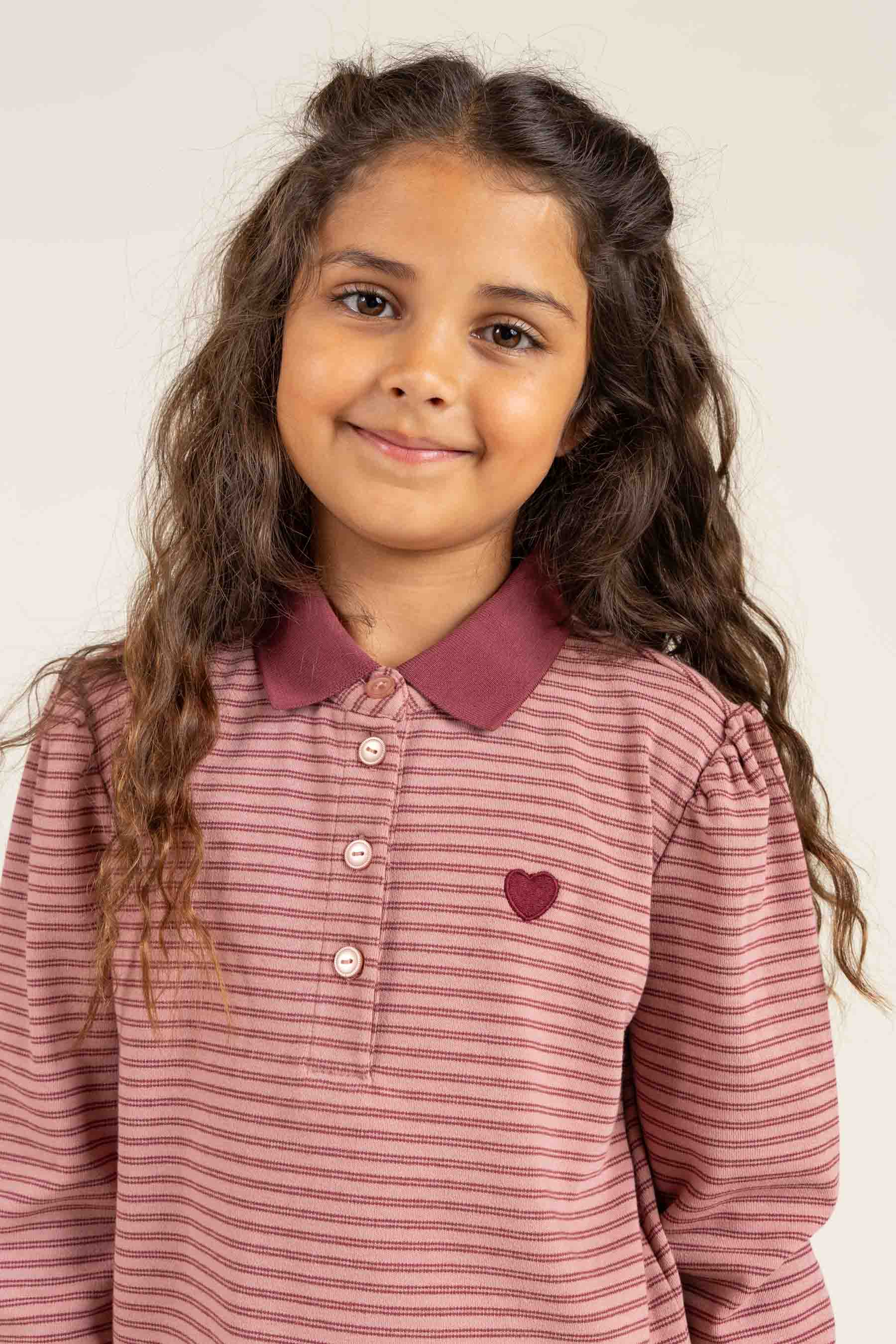 Stribet polo - Tween - Rose Stripe | 100646 Elise
