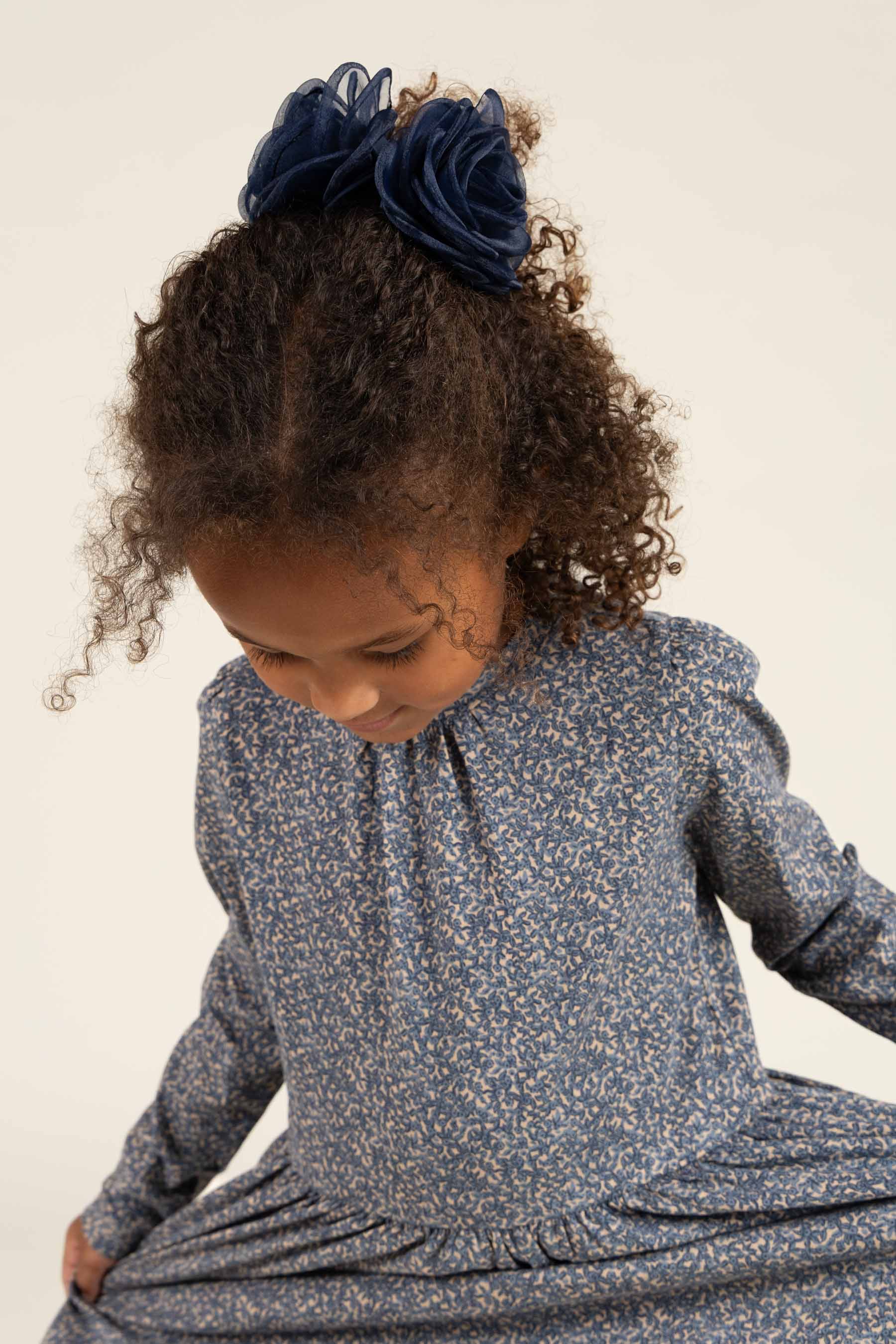 Kjole i Printet Jersey - Kids - Blue | 100764 Ada