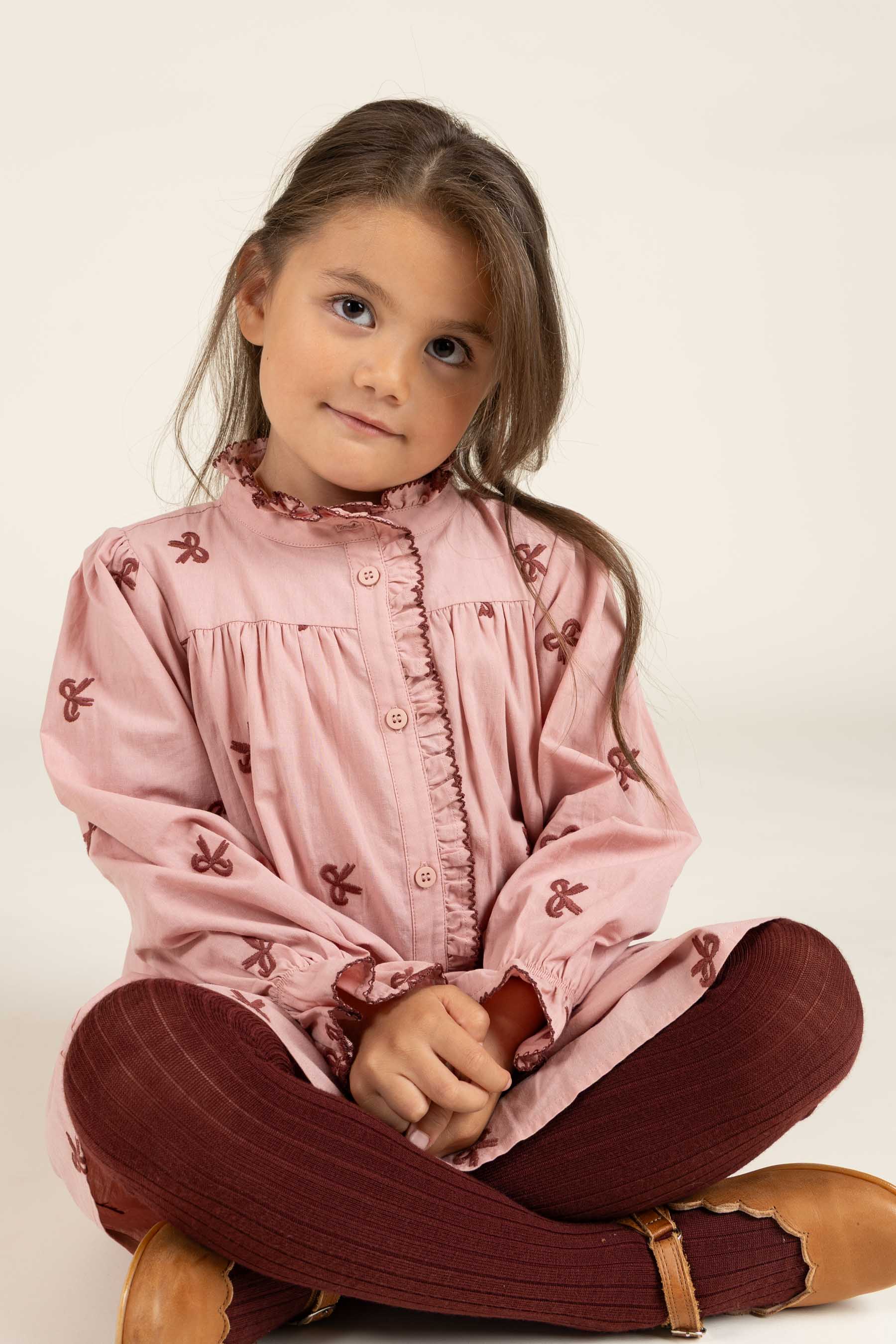 Poplin-kjole med broderi - Kids - Rose | 100681 Adison