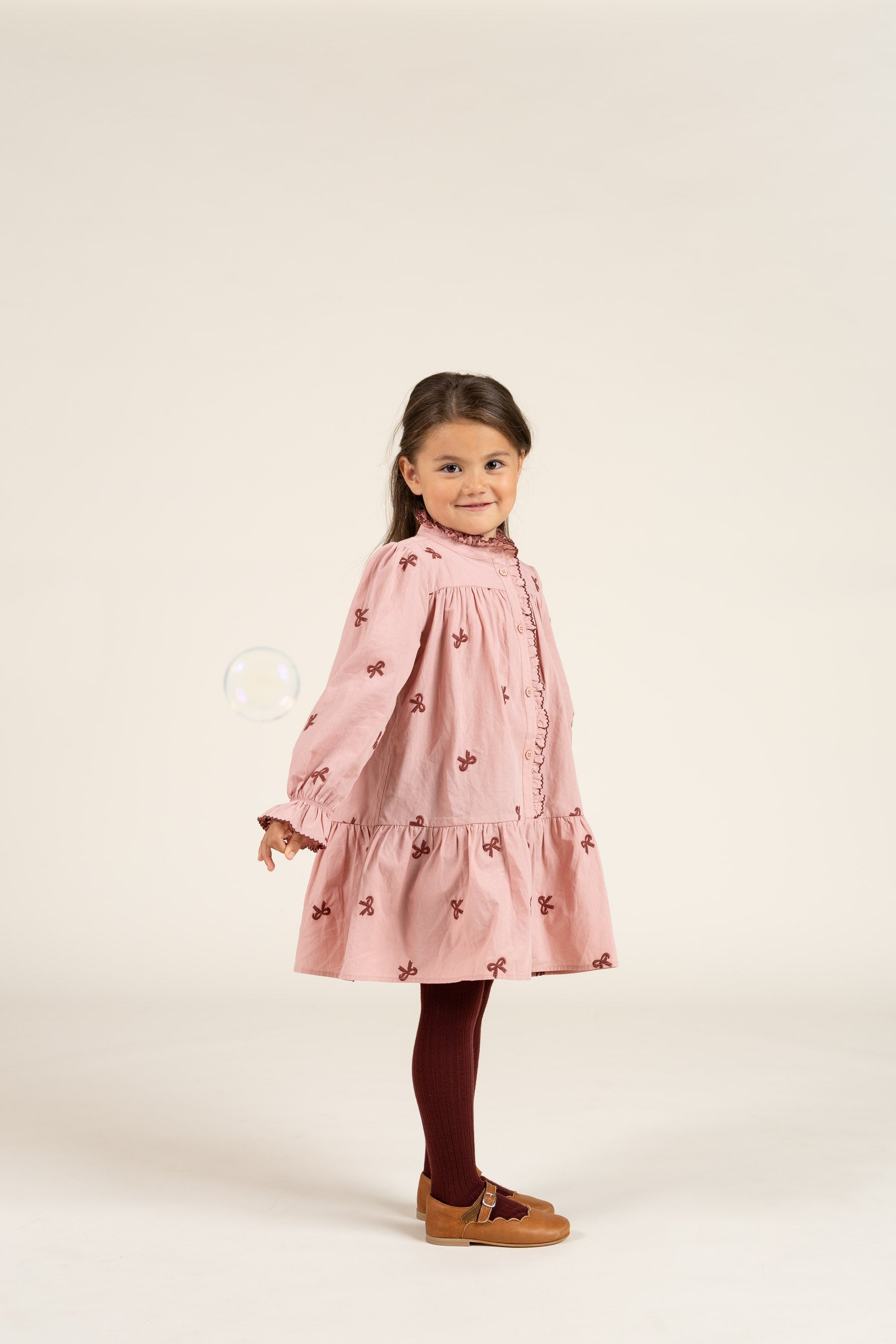 Poplin-kjole med broderi - Kids - Rose | 100681 Adison