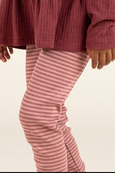 Stribede Jersey Leggings - Kids - Rose Stripe | 100654 Elise