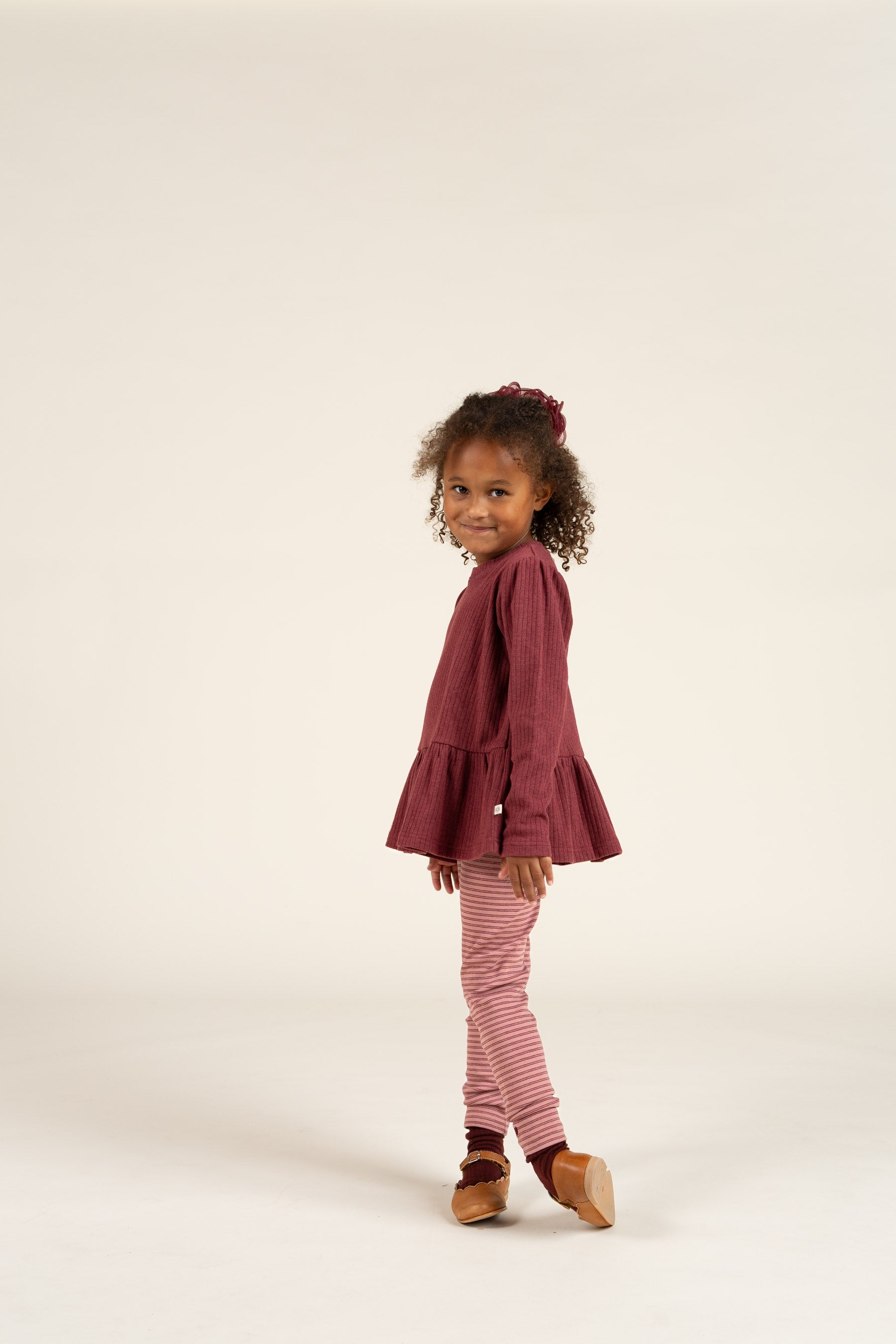 Stribede Jersey Leggins - Kids - Rose Stripe | 100654 Elise