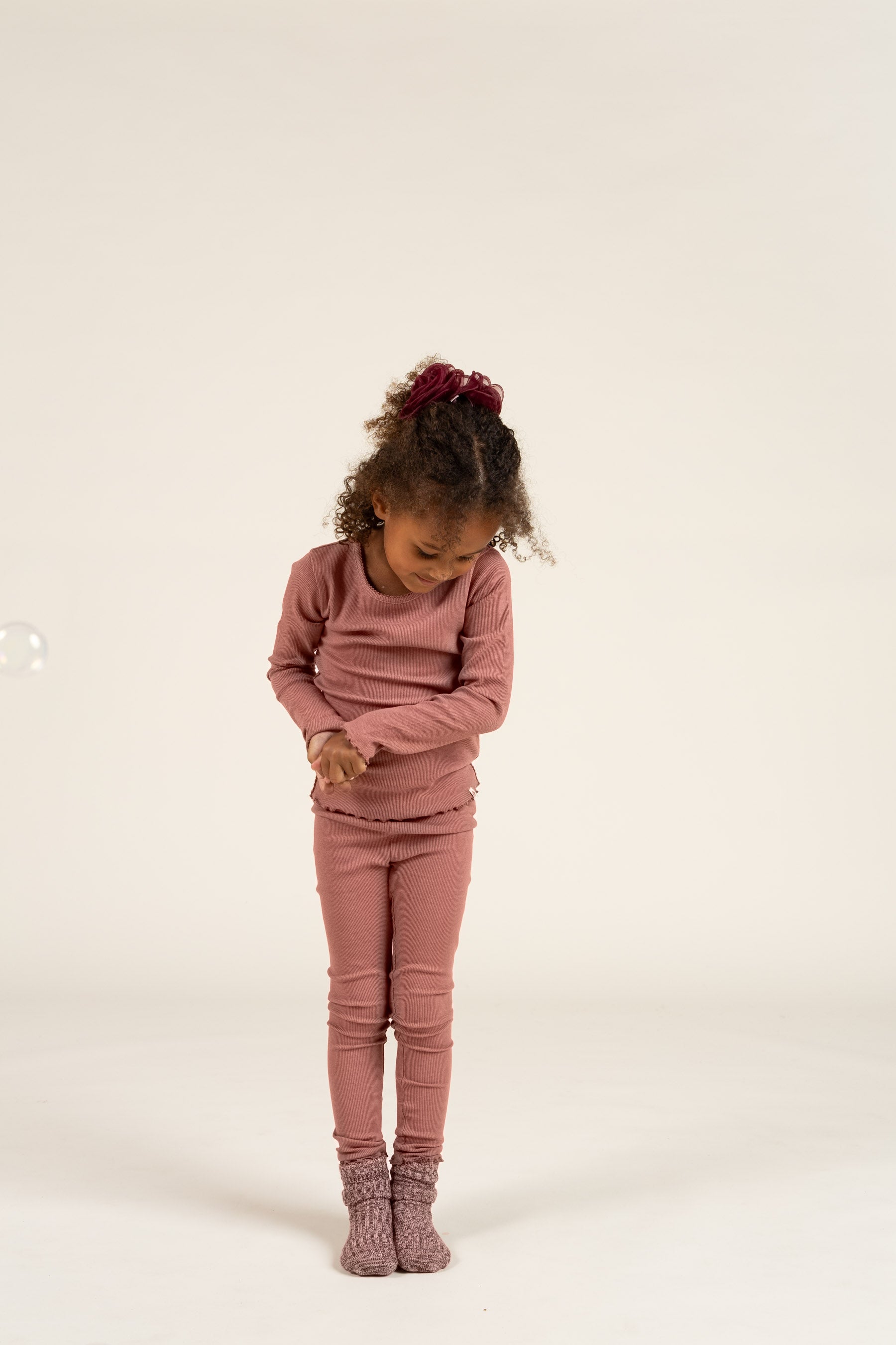 Rib-leggings i Modal - Kids - Old Rose | 100586 Mia