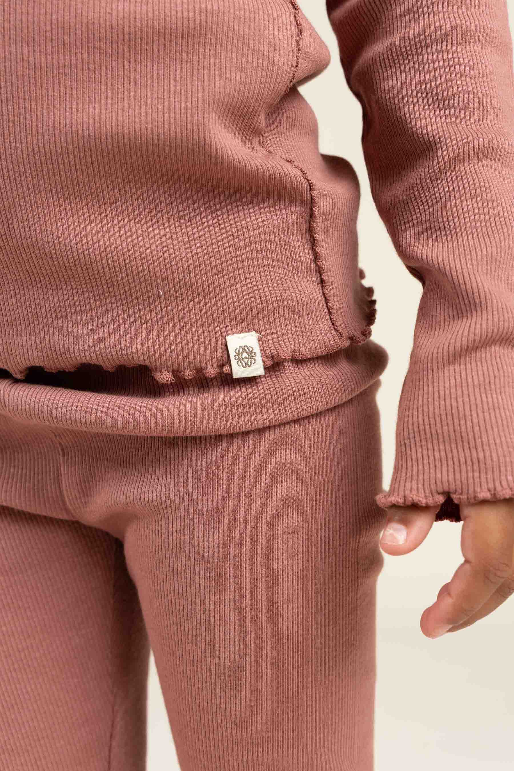 Rib-leggings i Modal - Kids - Old Rose | 100586 Mia