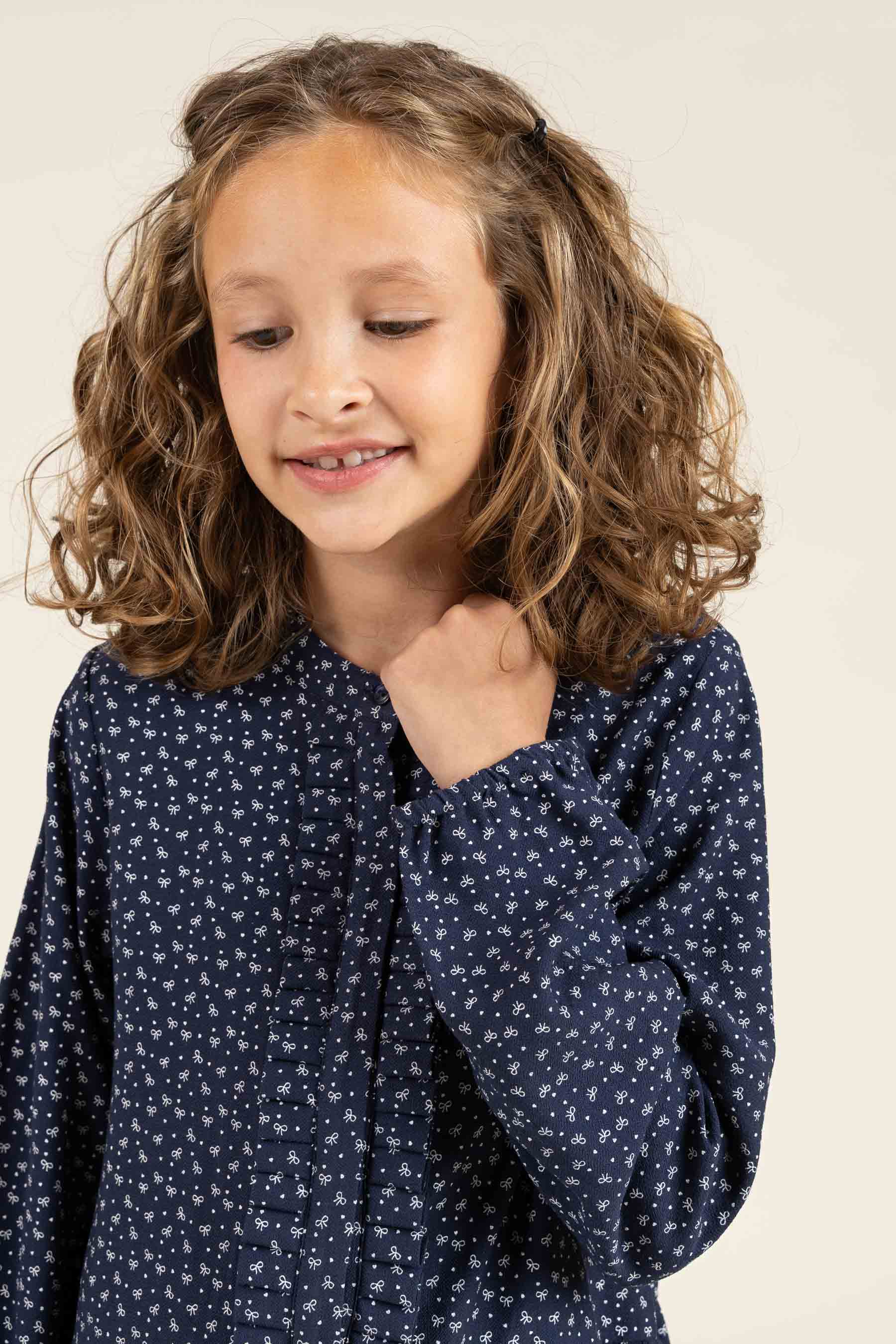 Kjole i Printet Crepe-viscose - All - Navy | 100662 Ana