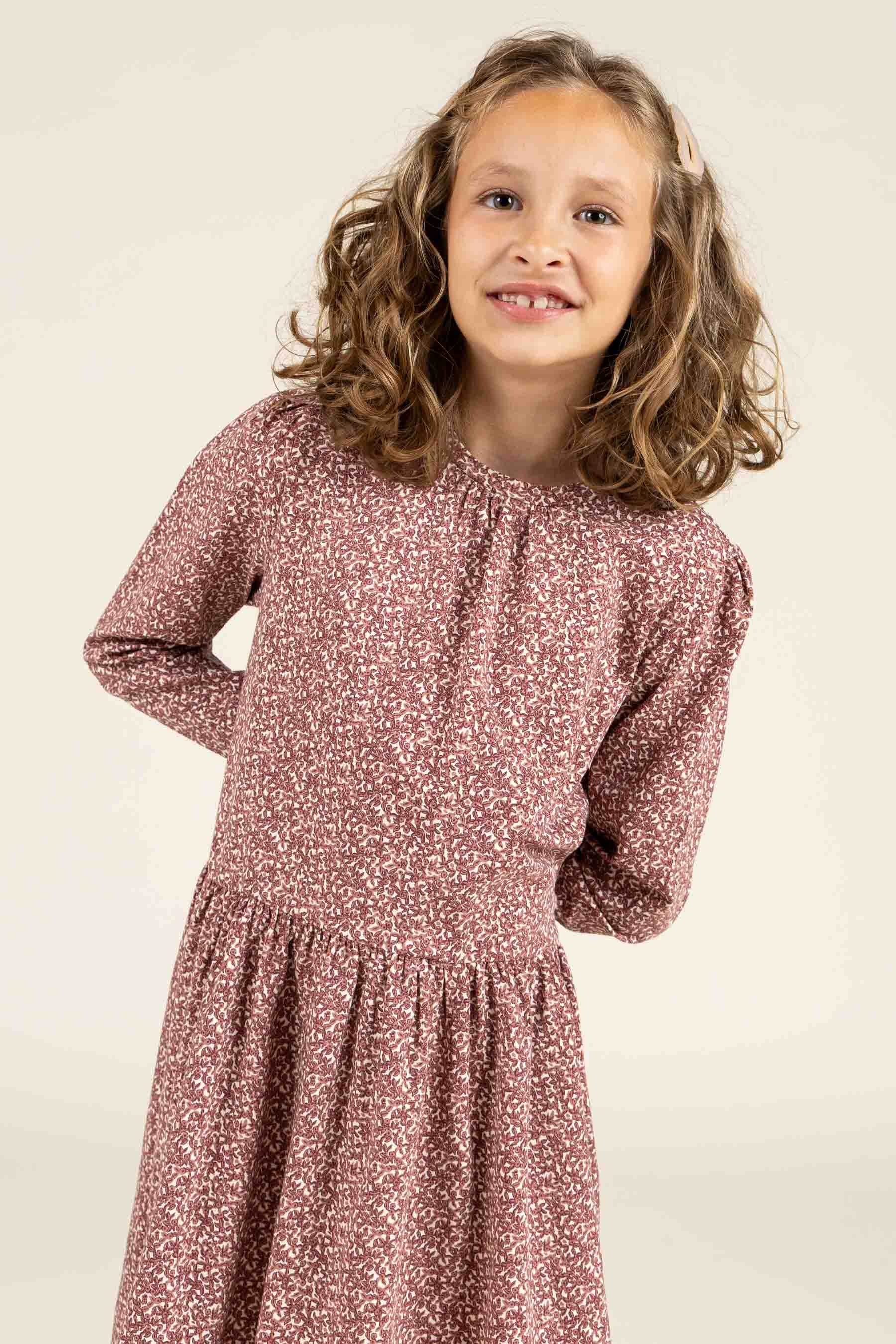 Kjole i Printet Jersey - Tween - Vintage Red | 100763 Ada