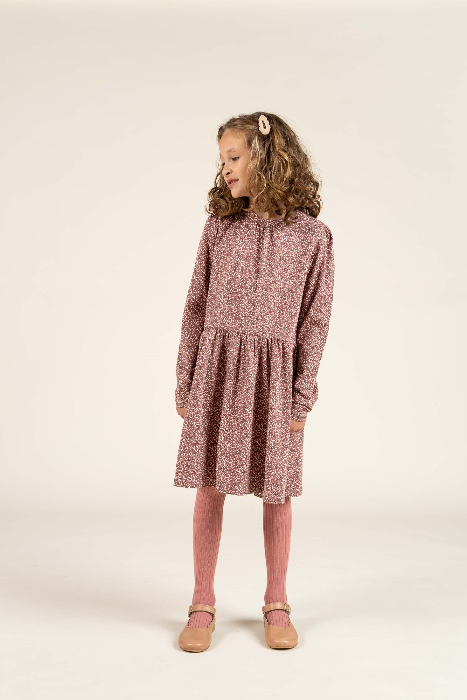 Kjole i Printet Jersey - Tween - Vintage Red | 100763 Ada
