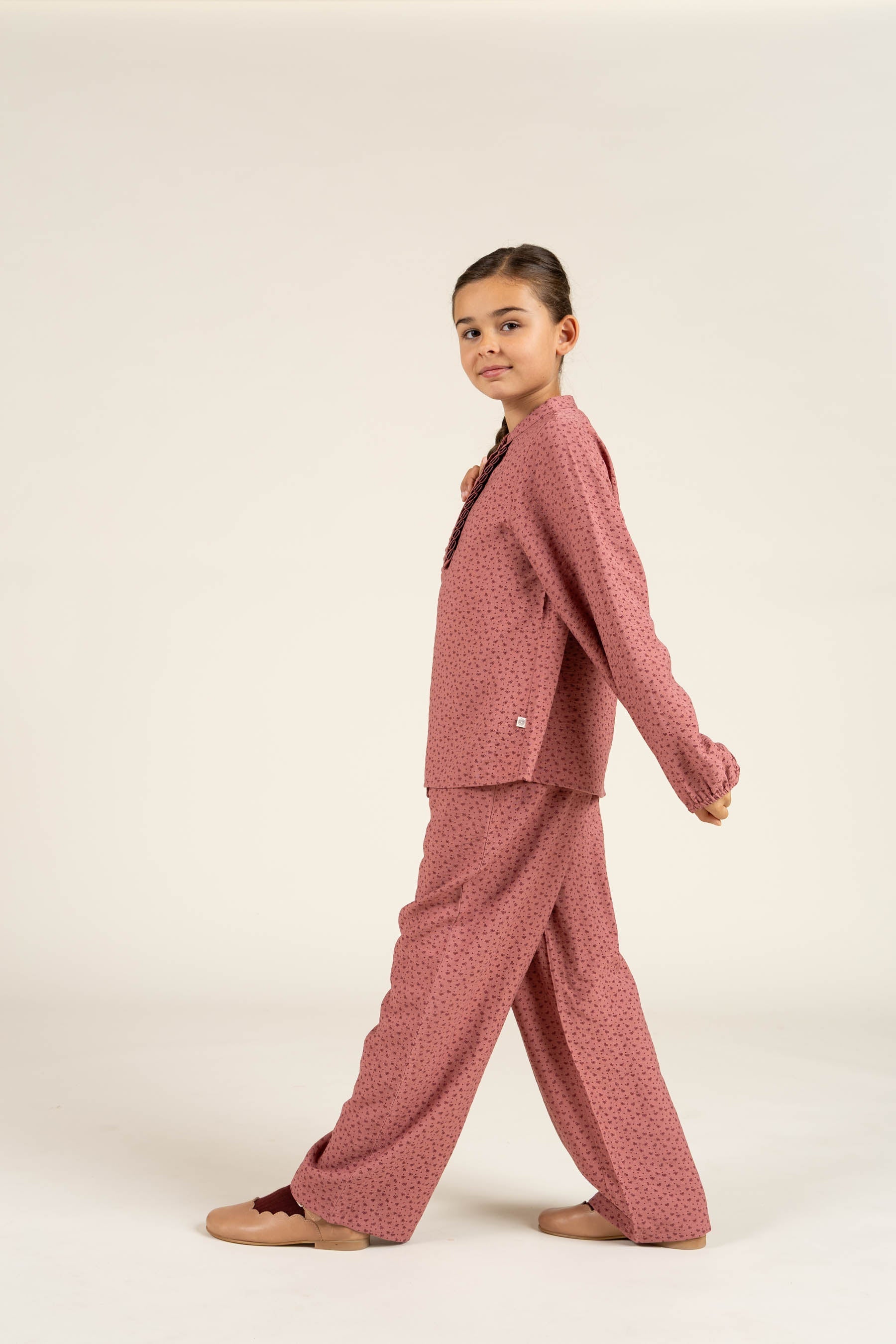 Bukser i Printet Crepe-viscose - Tween - Rose | 100659 Ana