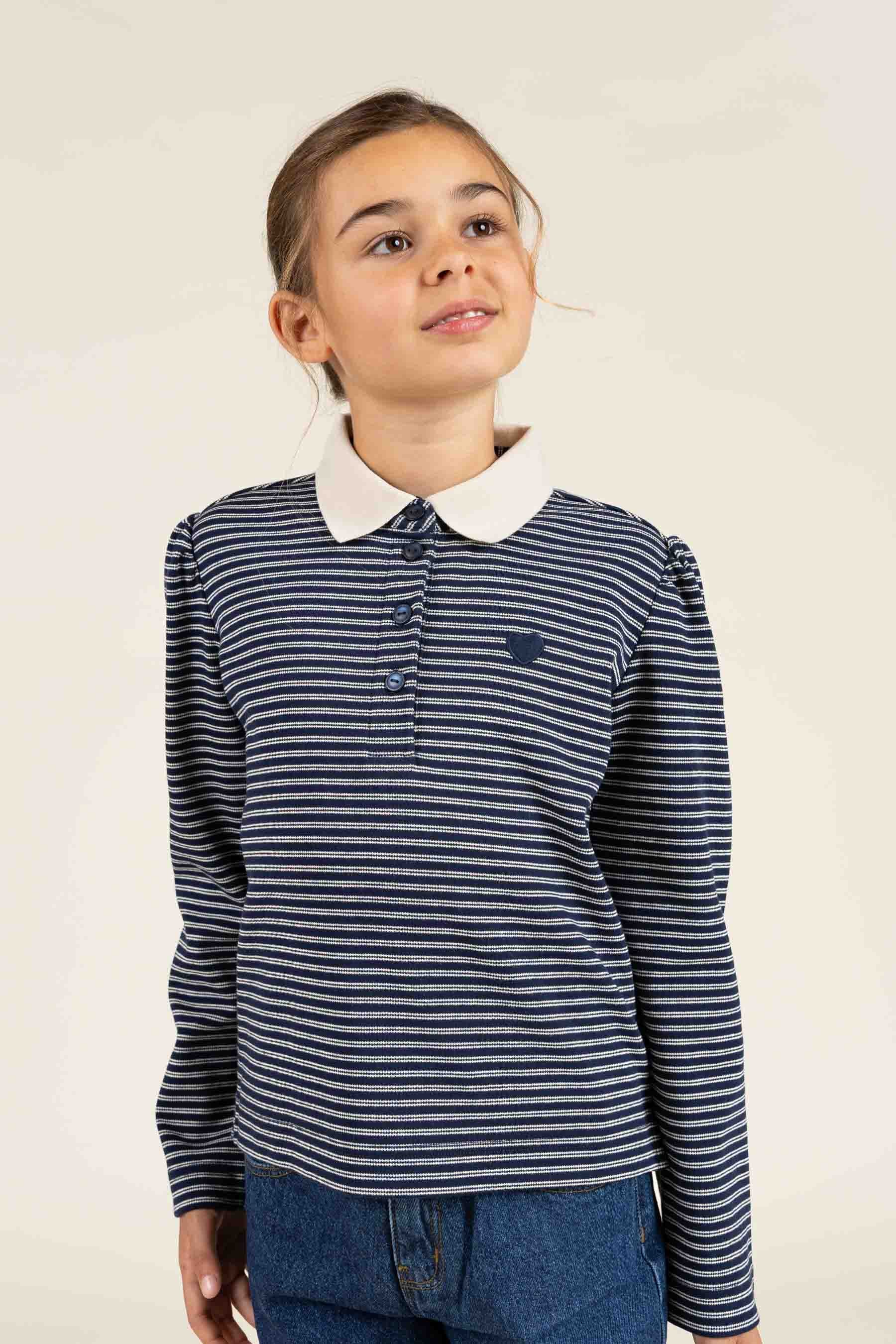 Stribet polo - Tween - Navy Stripe | 100647 Elise