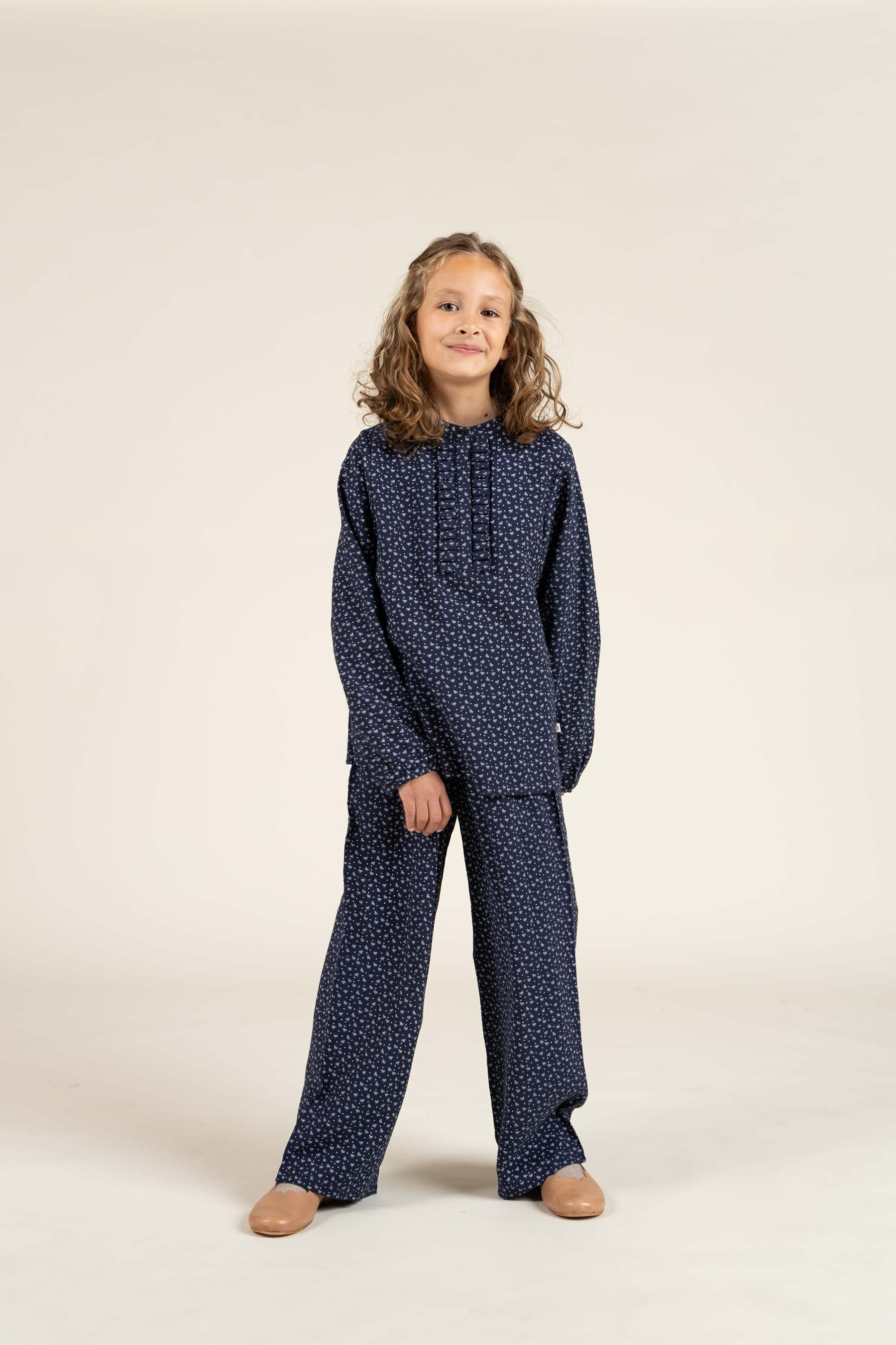 Skjorte i Printet Crepe-viscose - Tween - Navy | 100658 Ana