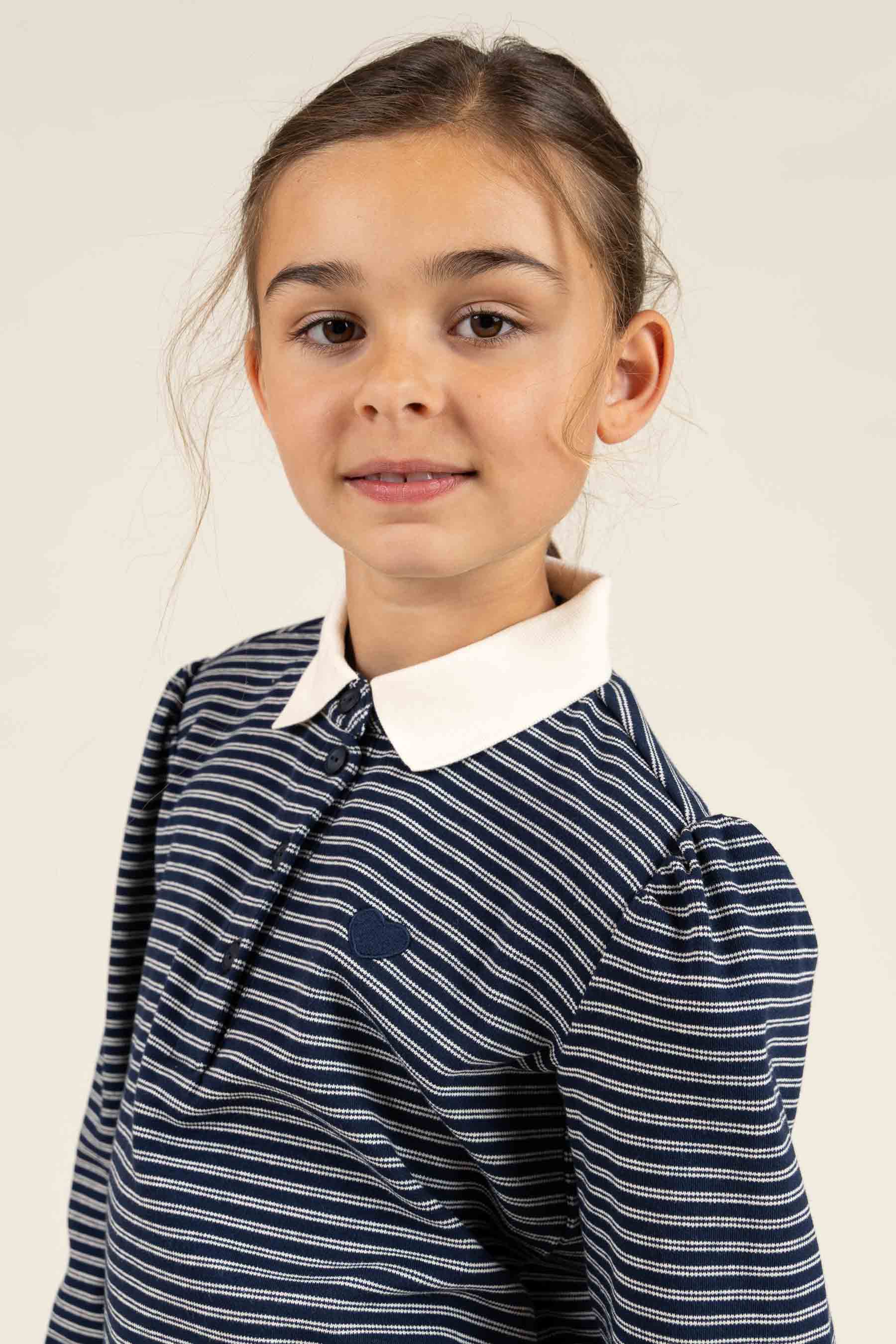 Stribet polo - Tween - Navy Stripe | 100647 Elise