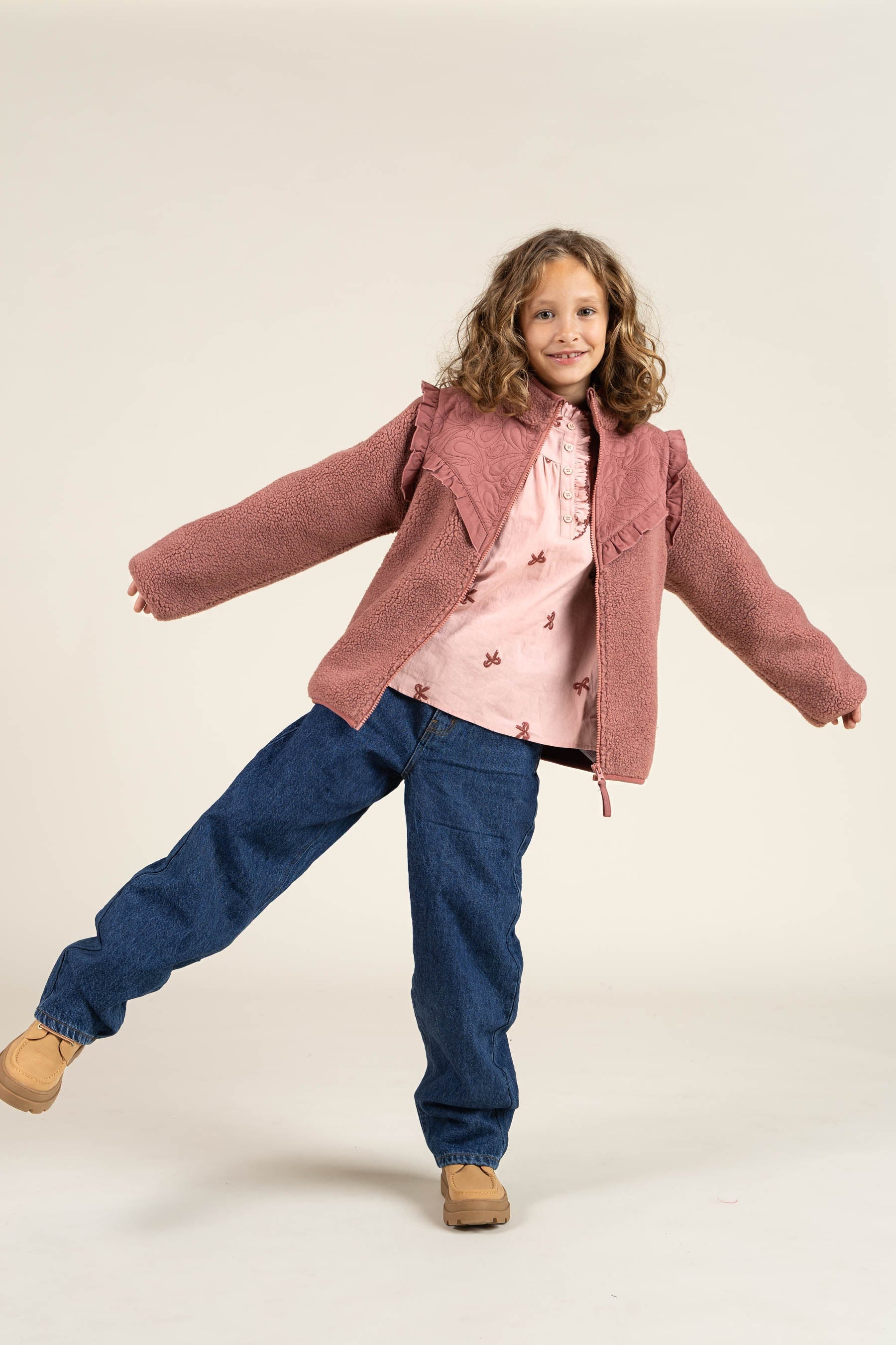 Poplin-bluse med broderi - Tween - Rose | 100678 Adison