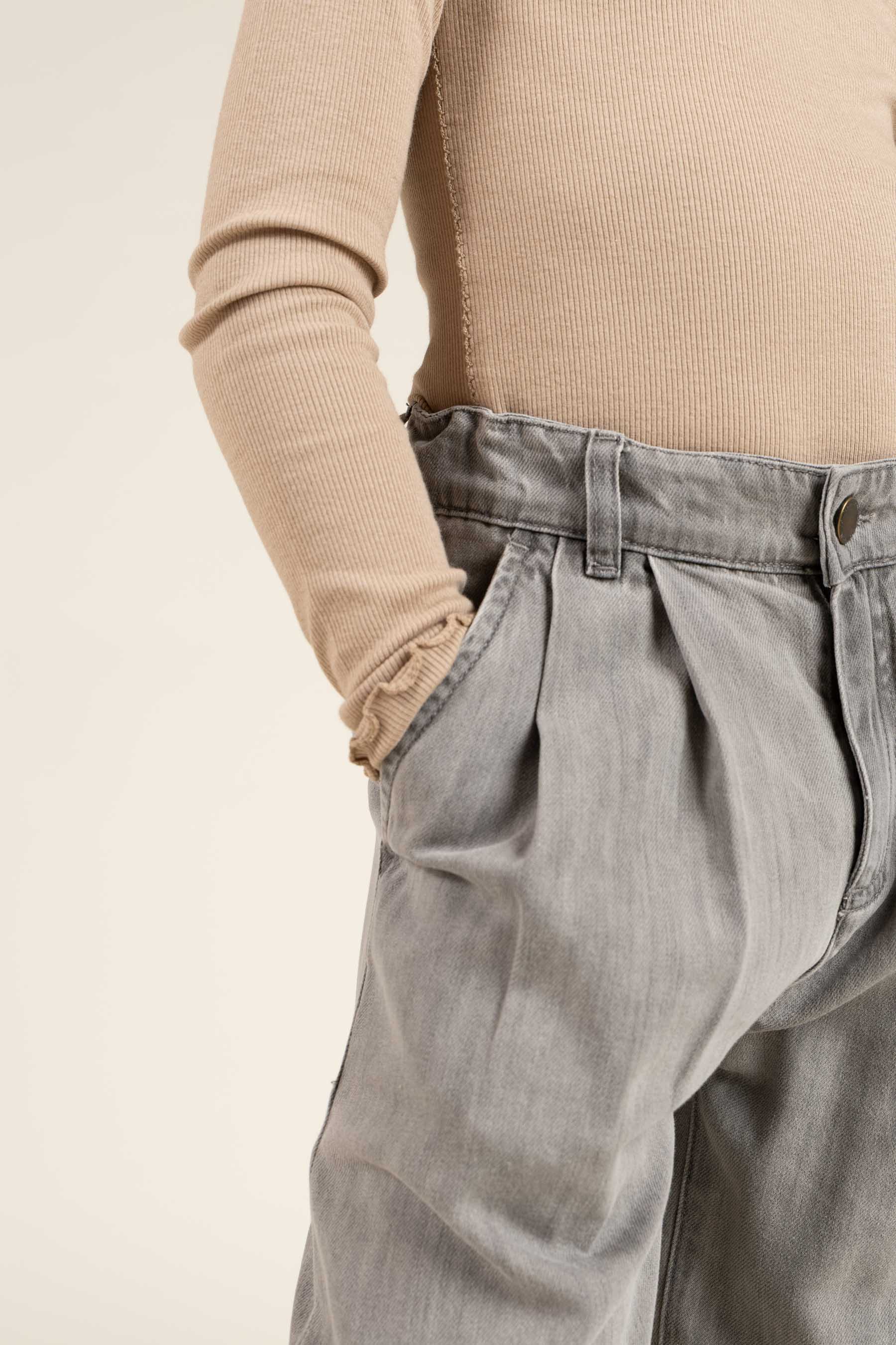 Bløde denimbukser med brede ben - Tween - Grey denim | 100104 Lea