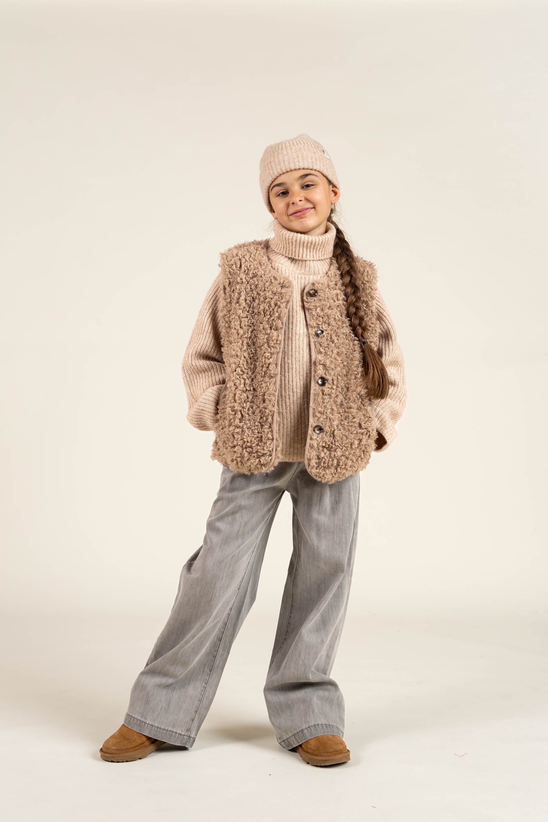 Bløde denimbukser med brede ben - Tween - Grey denim | 100104 Lea