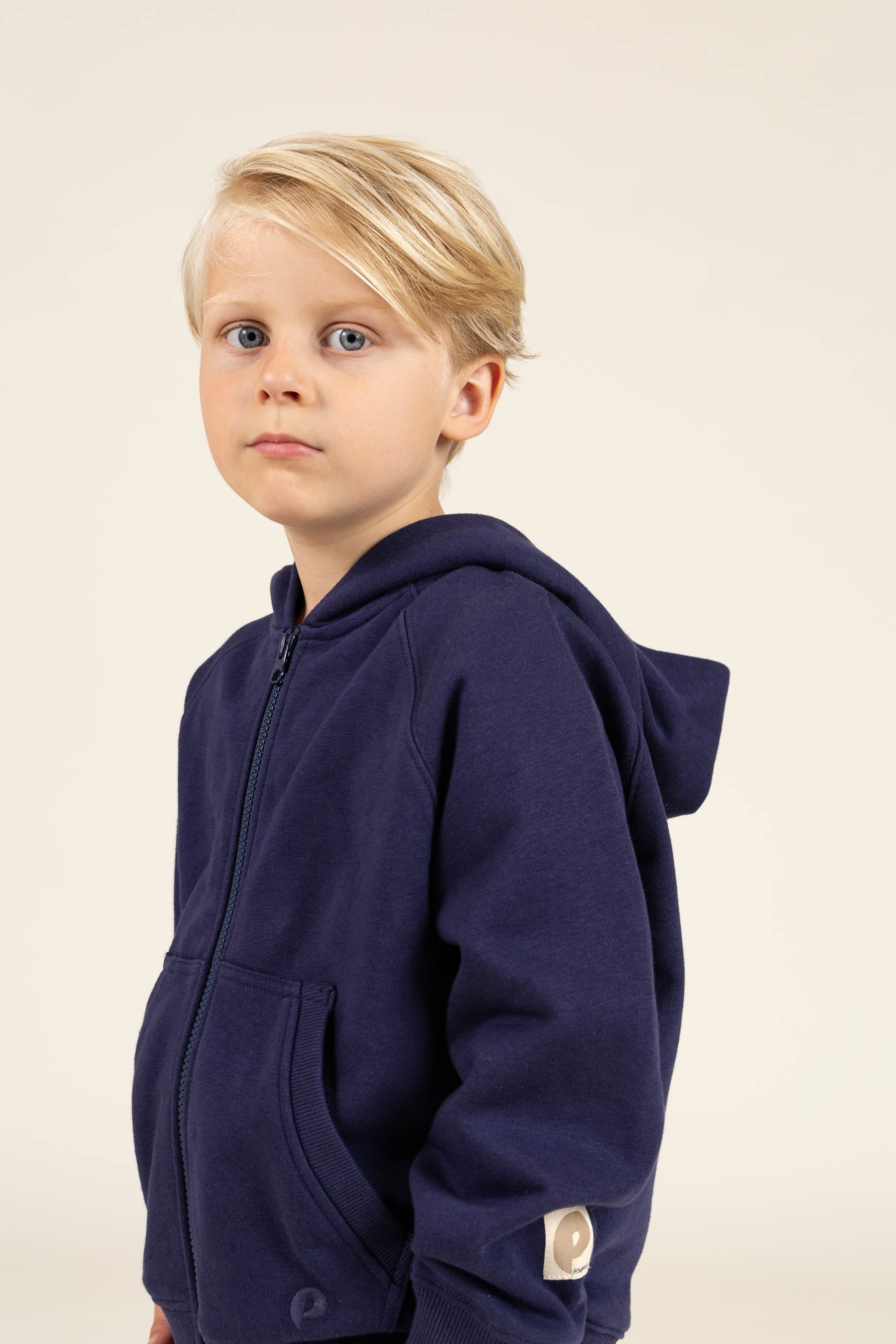 Klassisk Hoodie m. Lynlås - Kids - Marineblå | 100217 Felix
