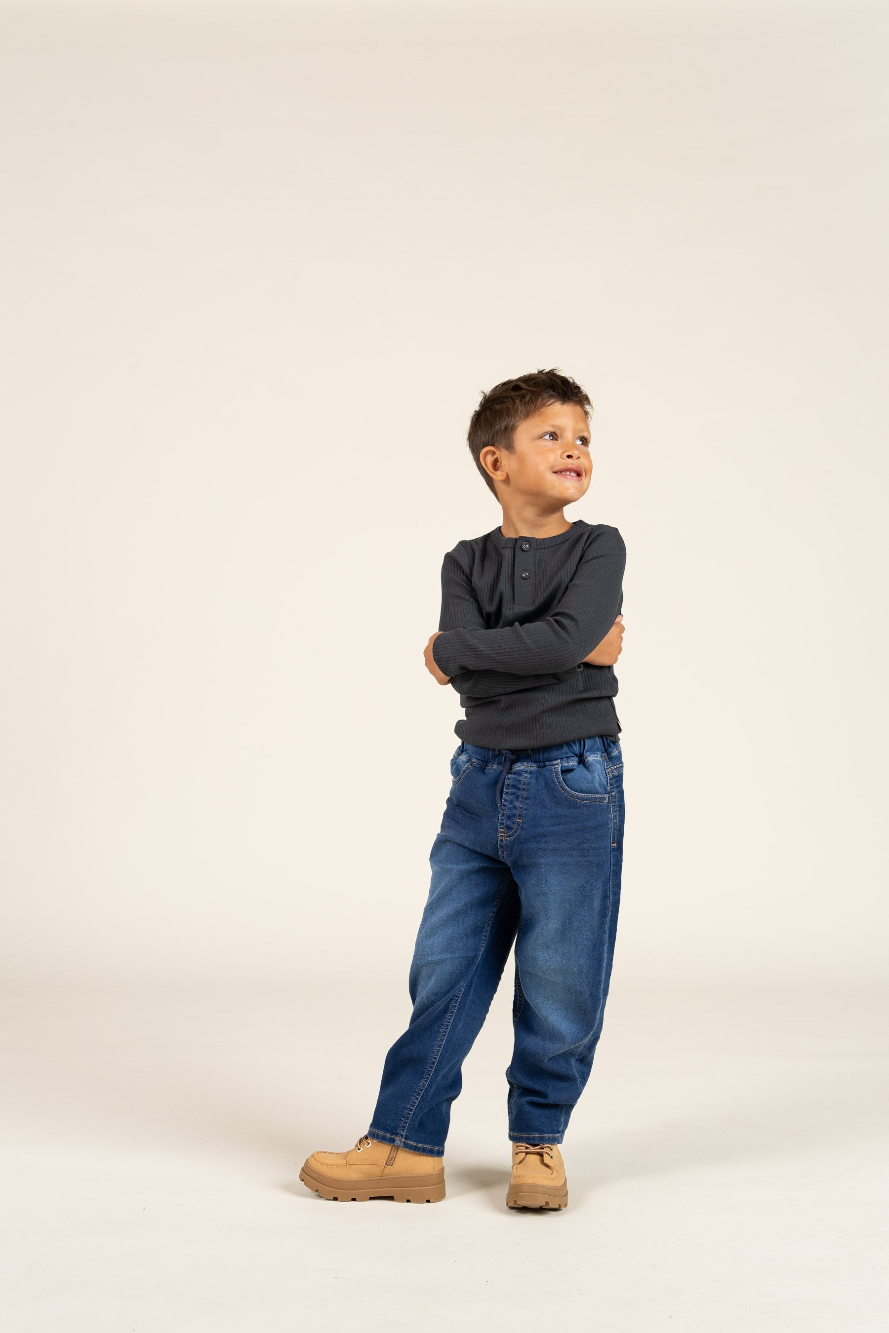 Sweat Denim Pull-on Jeans - All - Blue Denim | 100656 Ancher