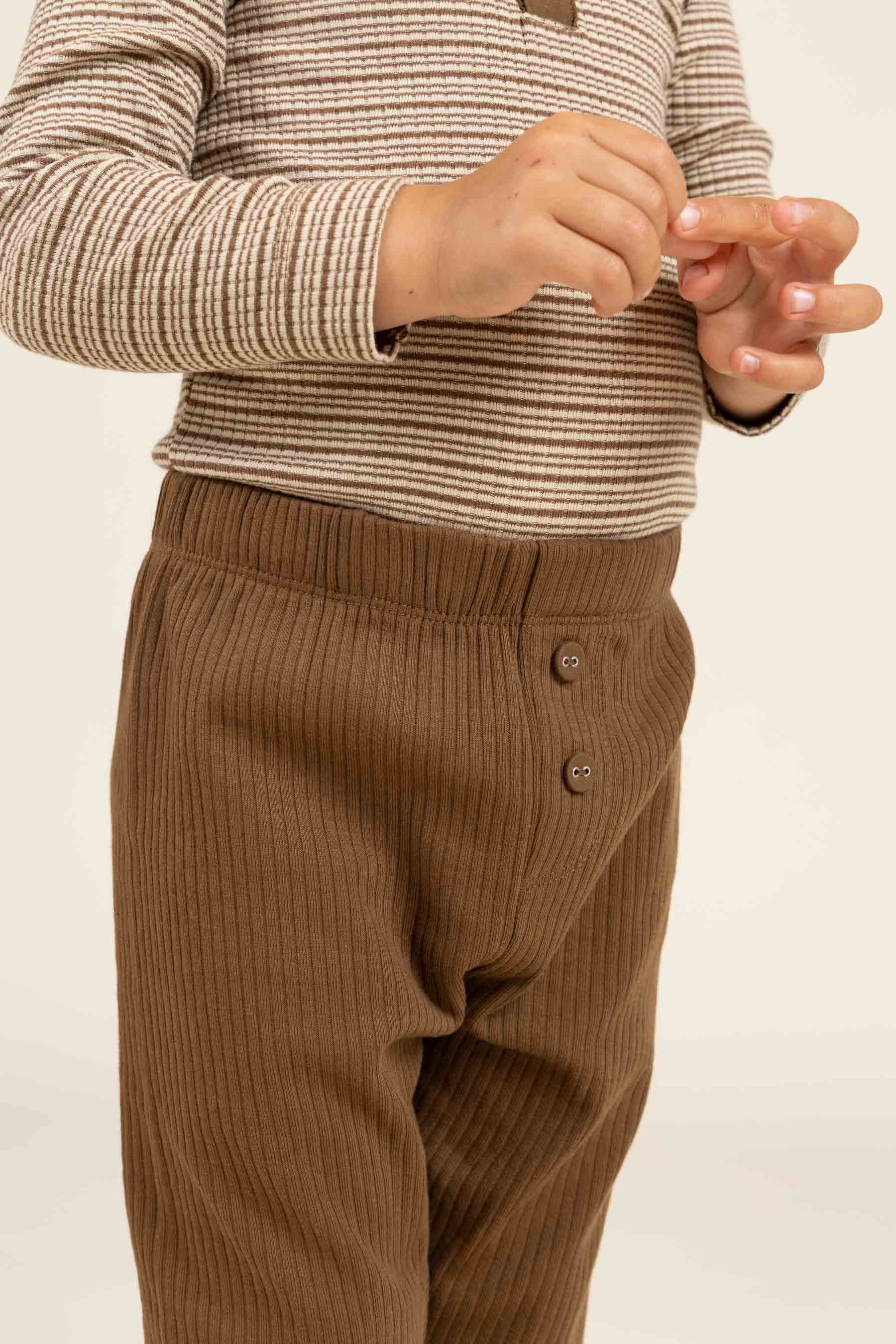Rib-Bukser i Bomuld - Kids - Coffee | 100573 Manson