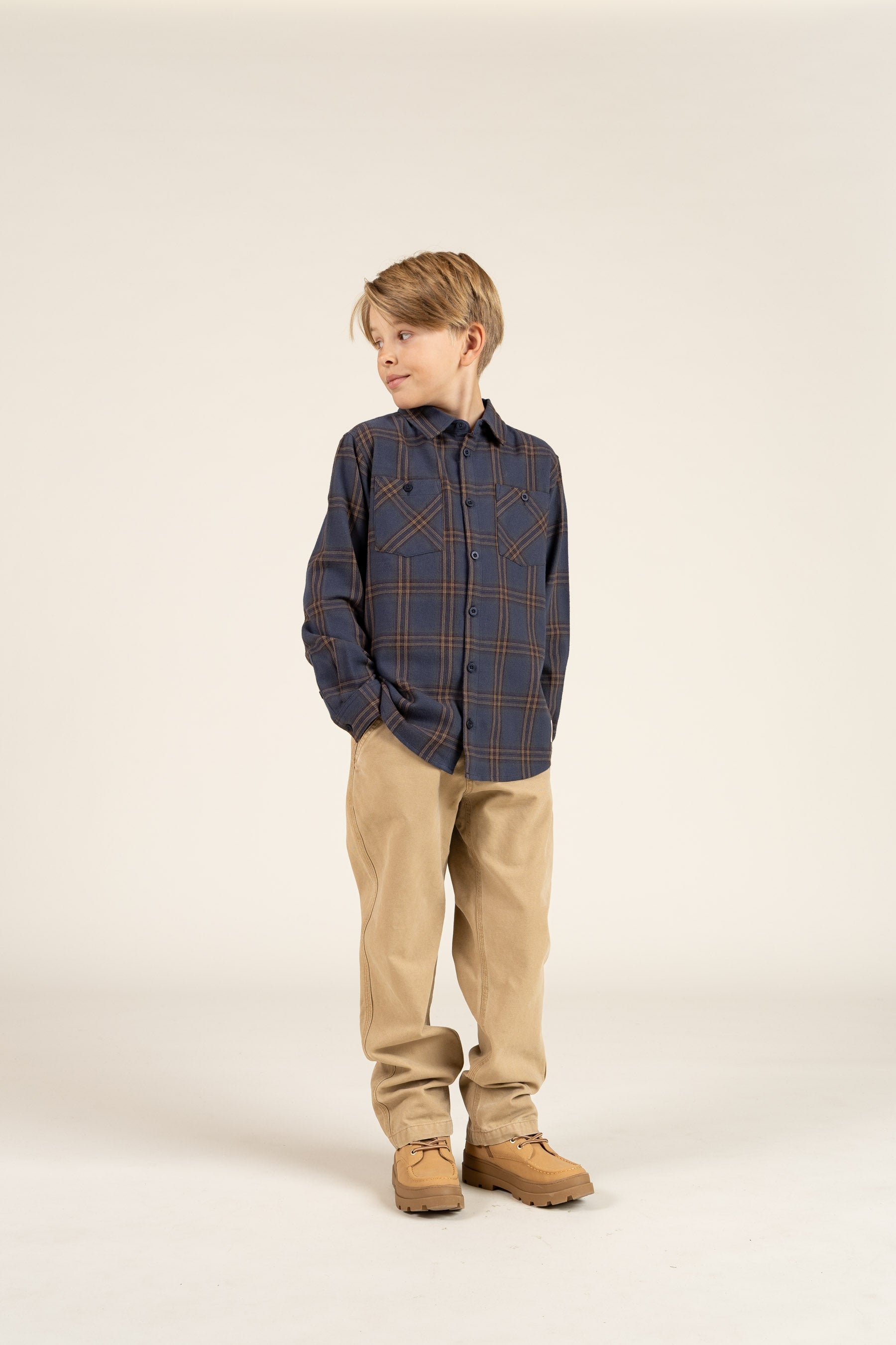 Ternet flannelskjorte - Tween - Navy Check | 100528 Henry