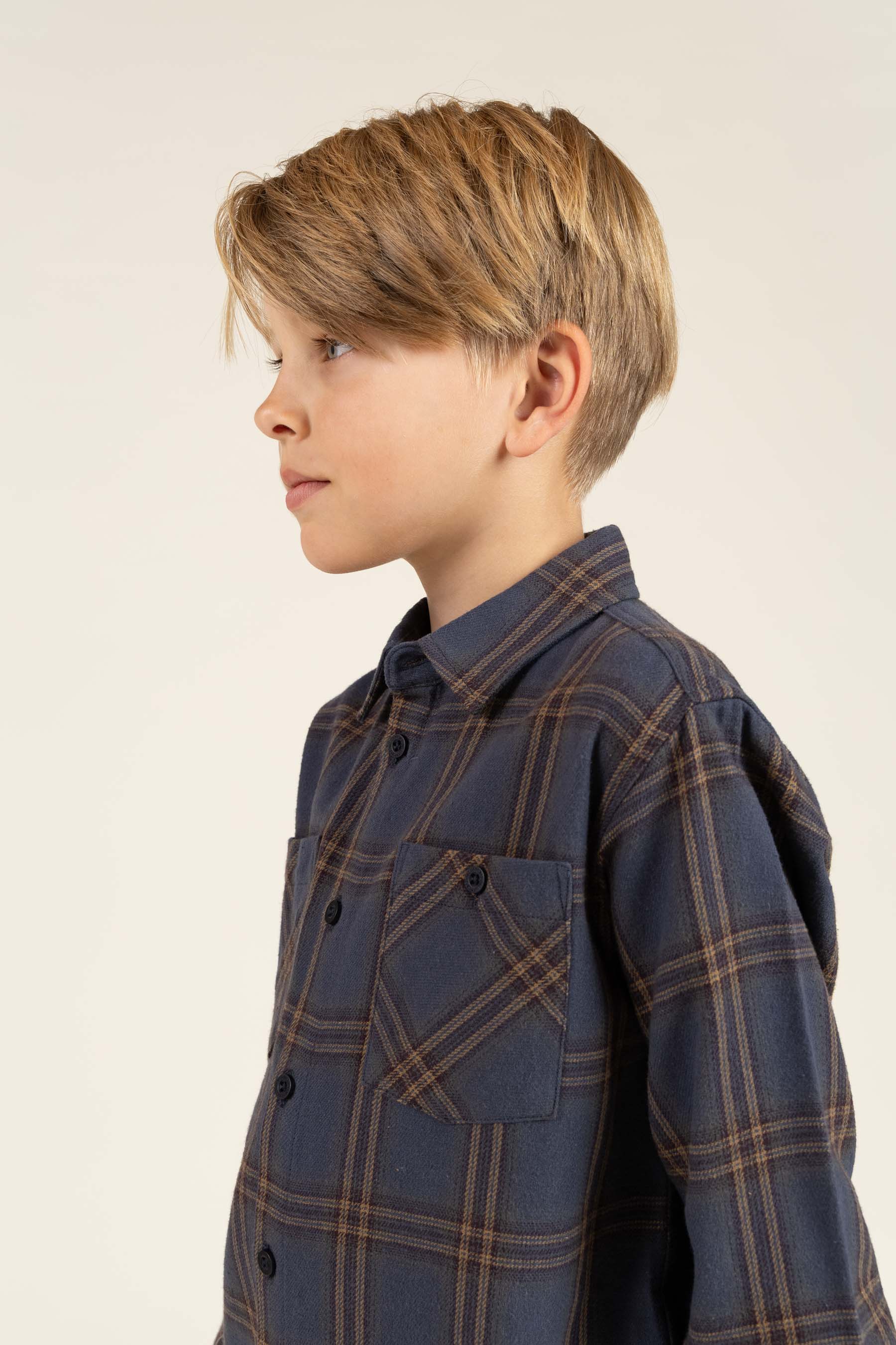 Ternet flannelskjorte - Tween - Navy Check | 100528 Henry