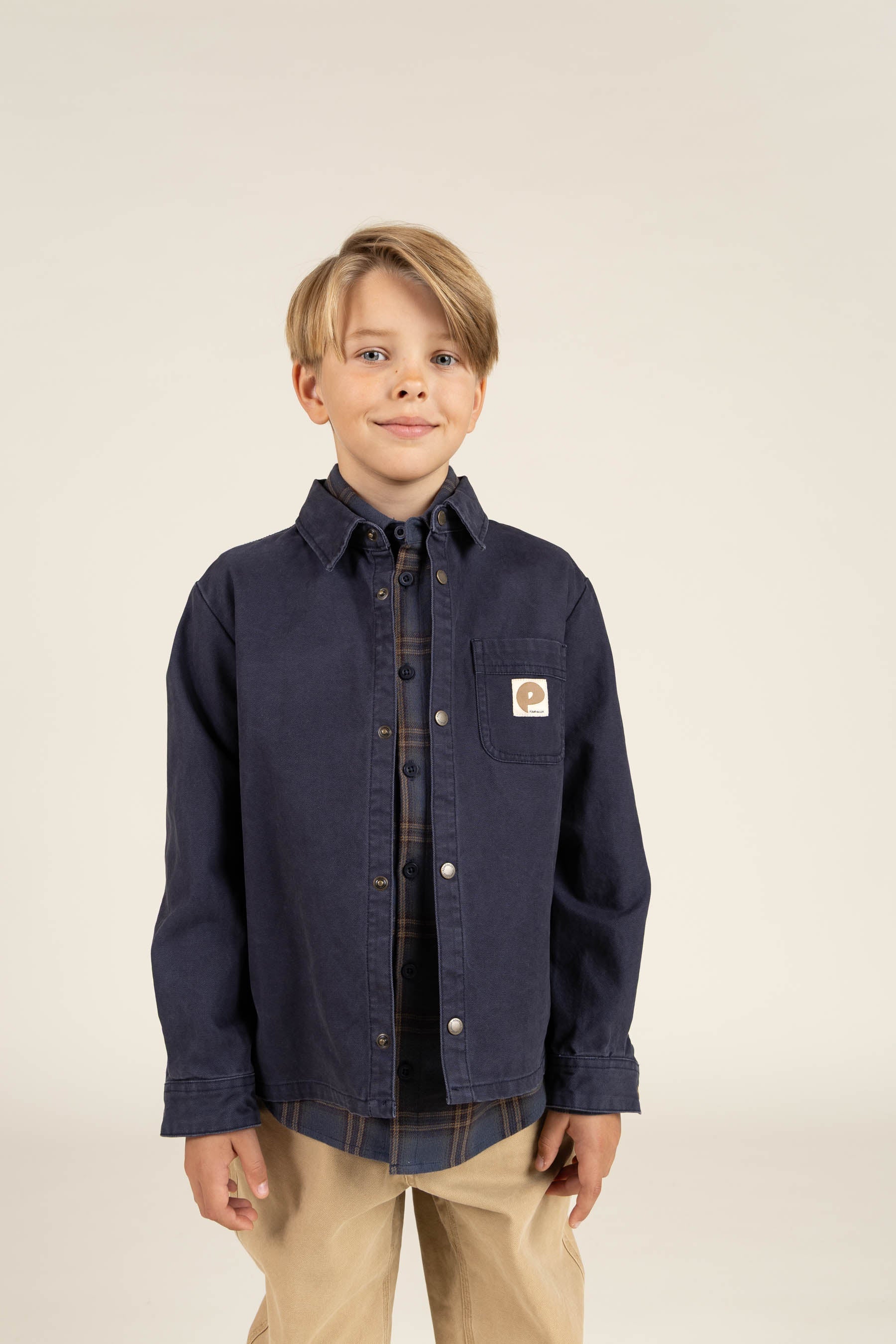 Ternet flannelskjorte - Tween - Navy Check | 100528 Henry