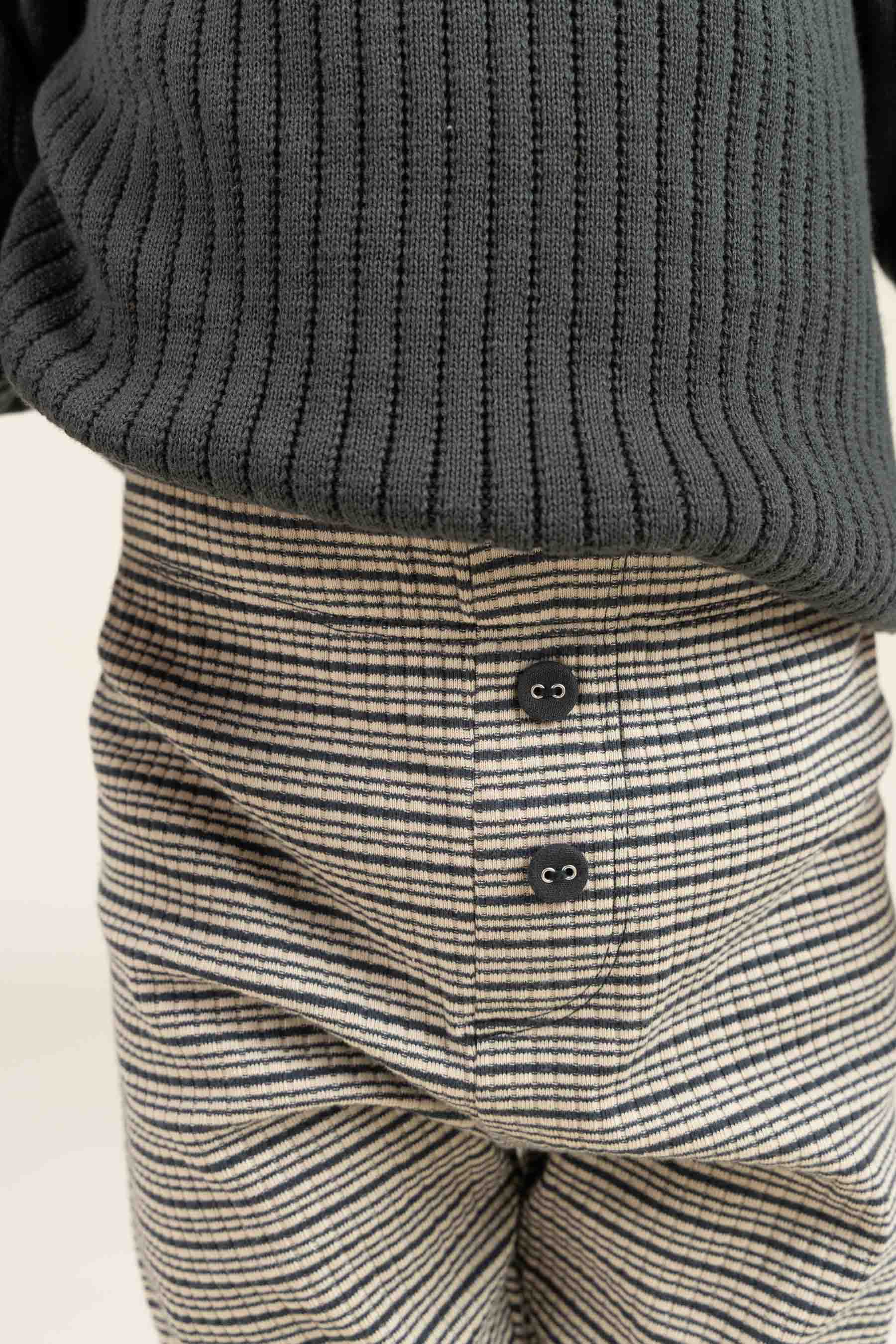 Rib-Bukser i Bomuld - Kids - Forest Green Stripe | 100570 Manson