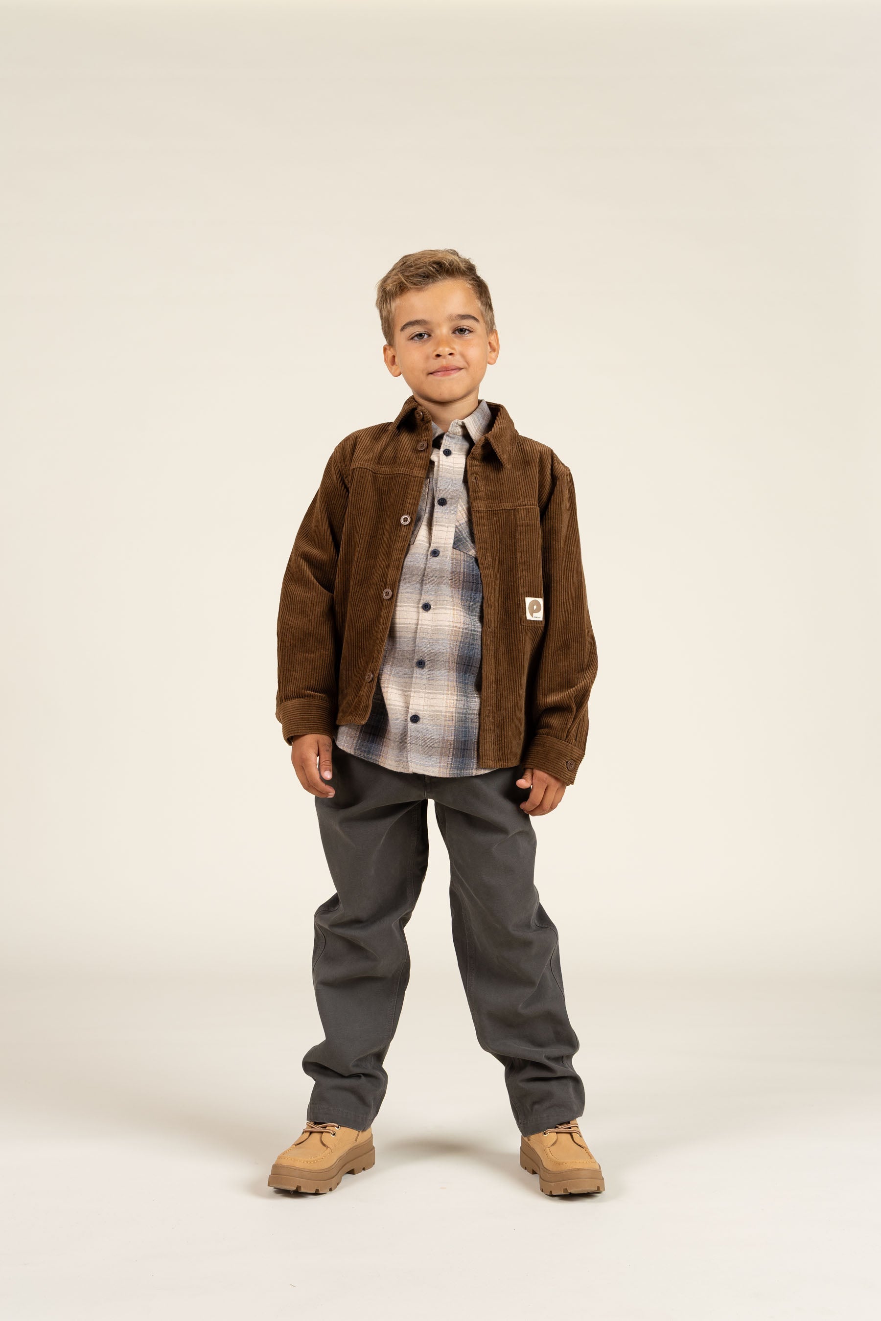 Ternet flannelskjorte - Tween - Brown Navy Check | 100527 Henry