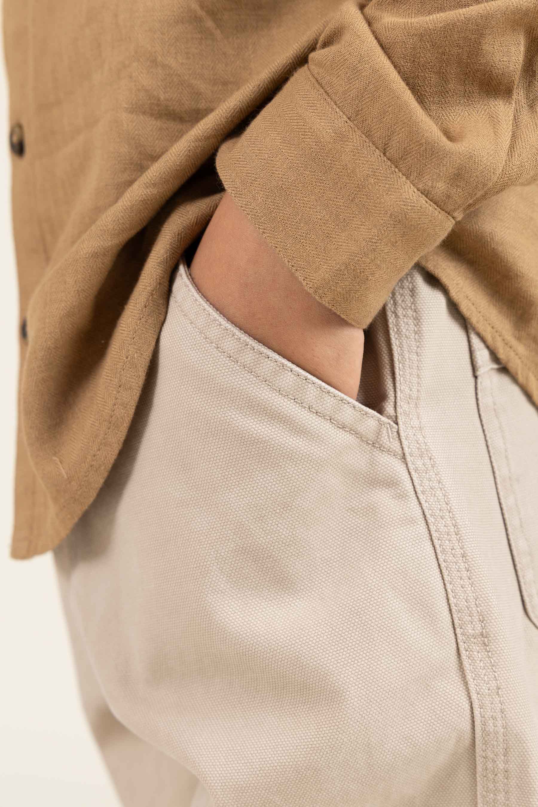 Skjorte i sildebensvævet Bomuld - Tween - Light Brown | 100804 Edward