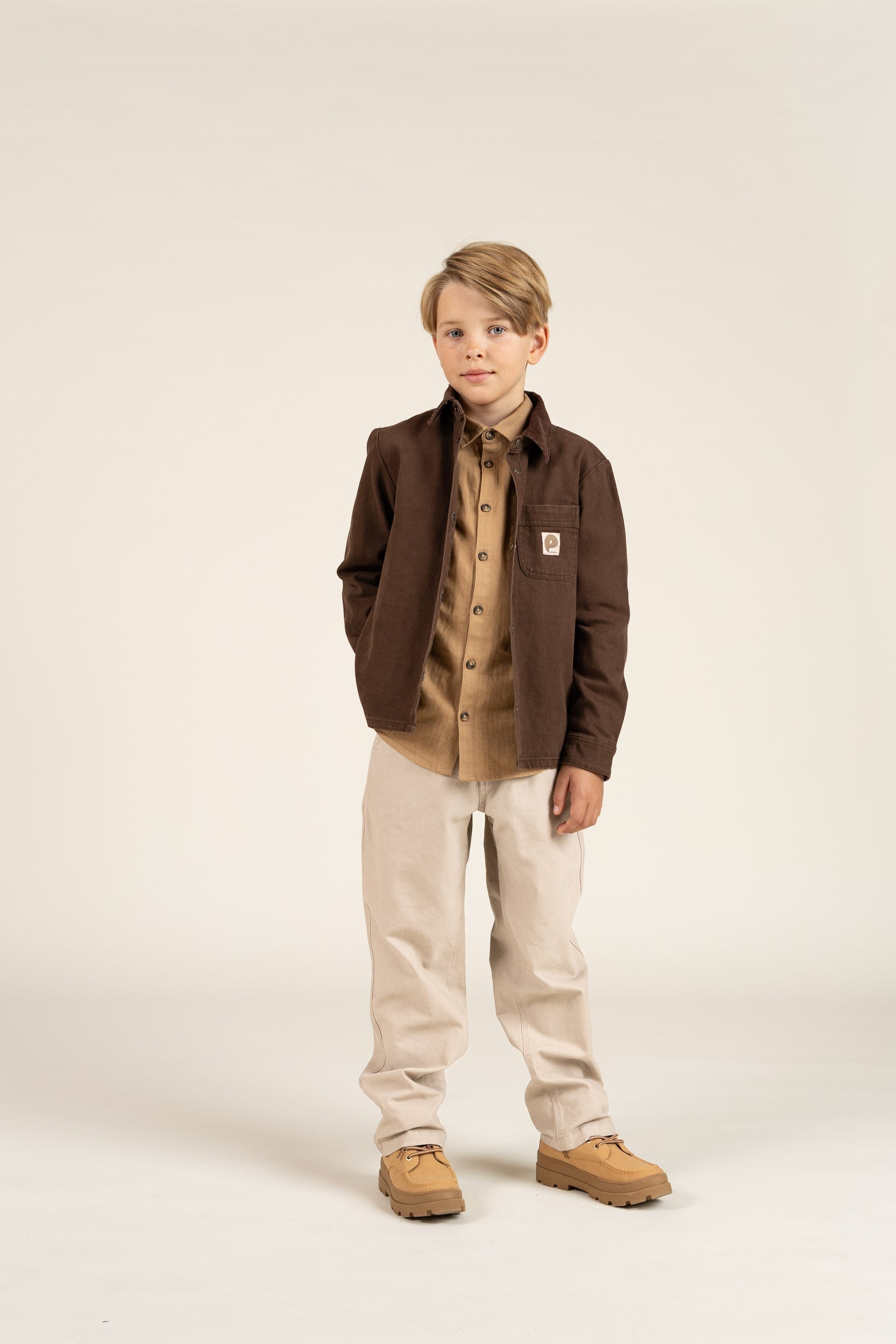 Skjorte i sildebensvævet Bomuld - Tween - Light Brown | 100804 Edward