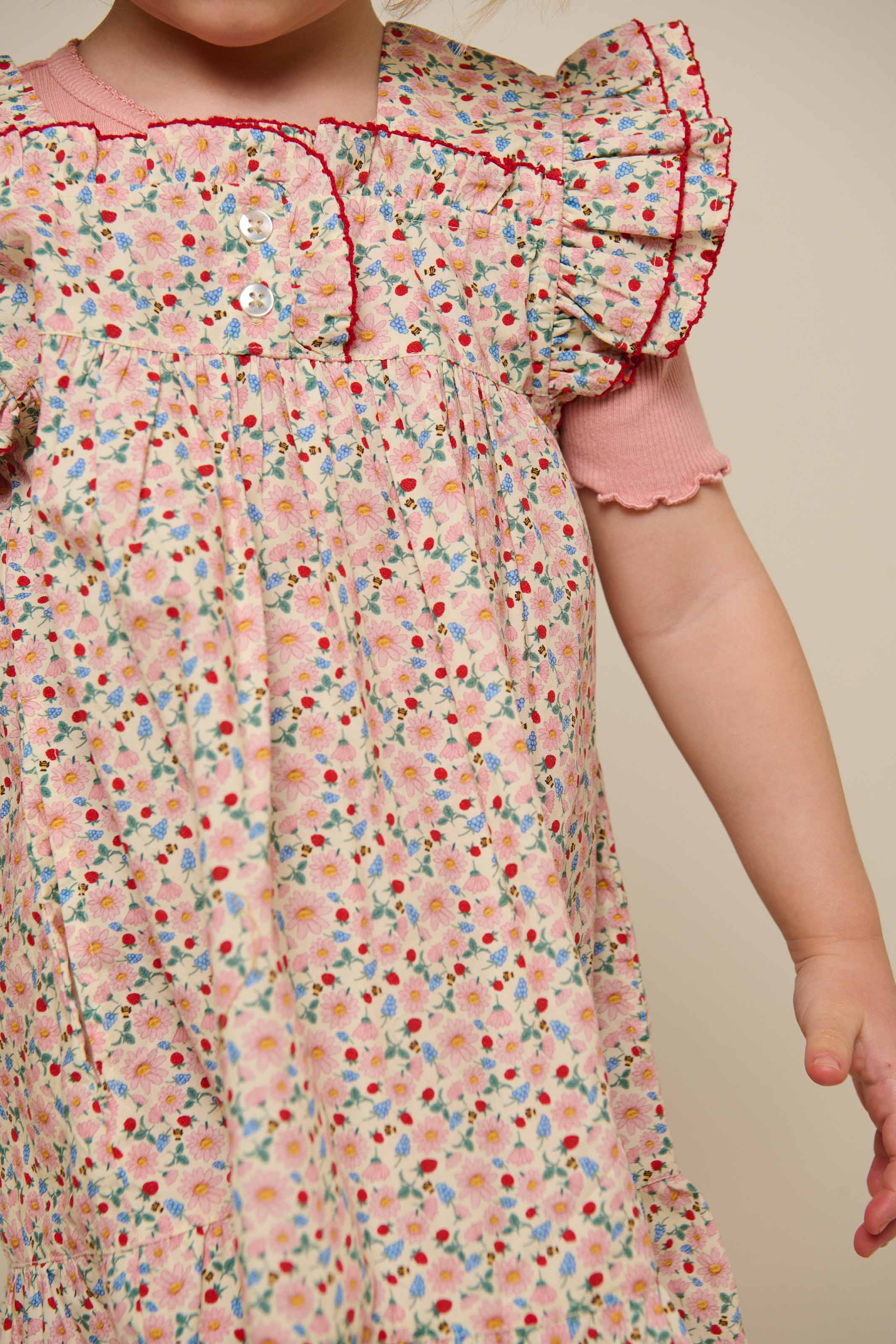 Blomstret poplinkjole - Kids - Rose | 100960 Poppy