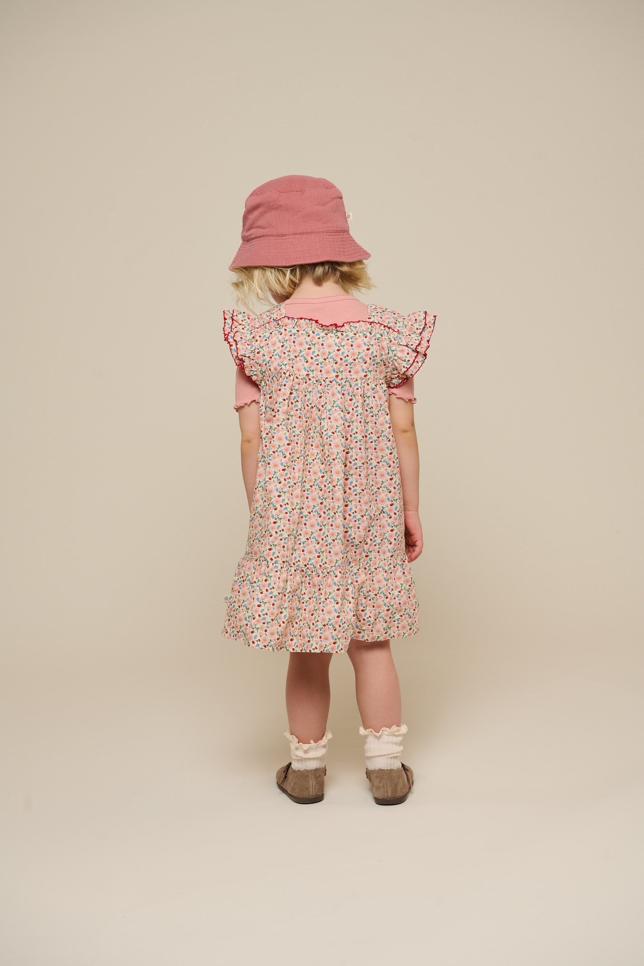 Blomstret poplinkjole - Kids - Rose | 100960 Poppy