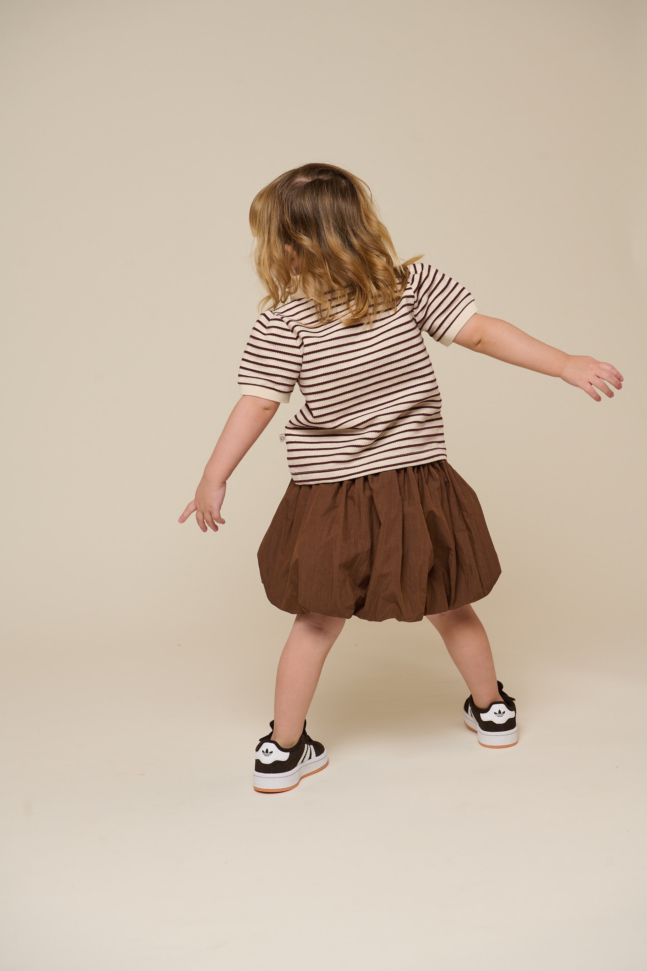 Stribet jersey polo - Kids - Brown | 101004 Emmie