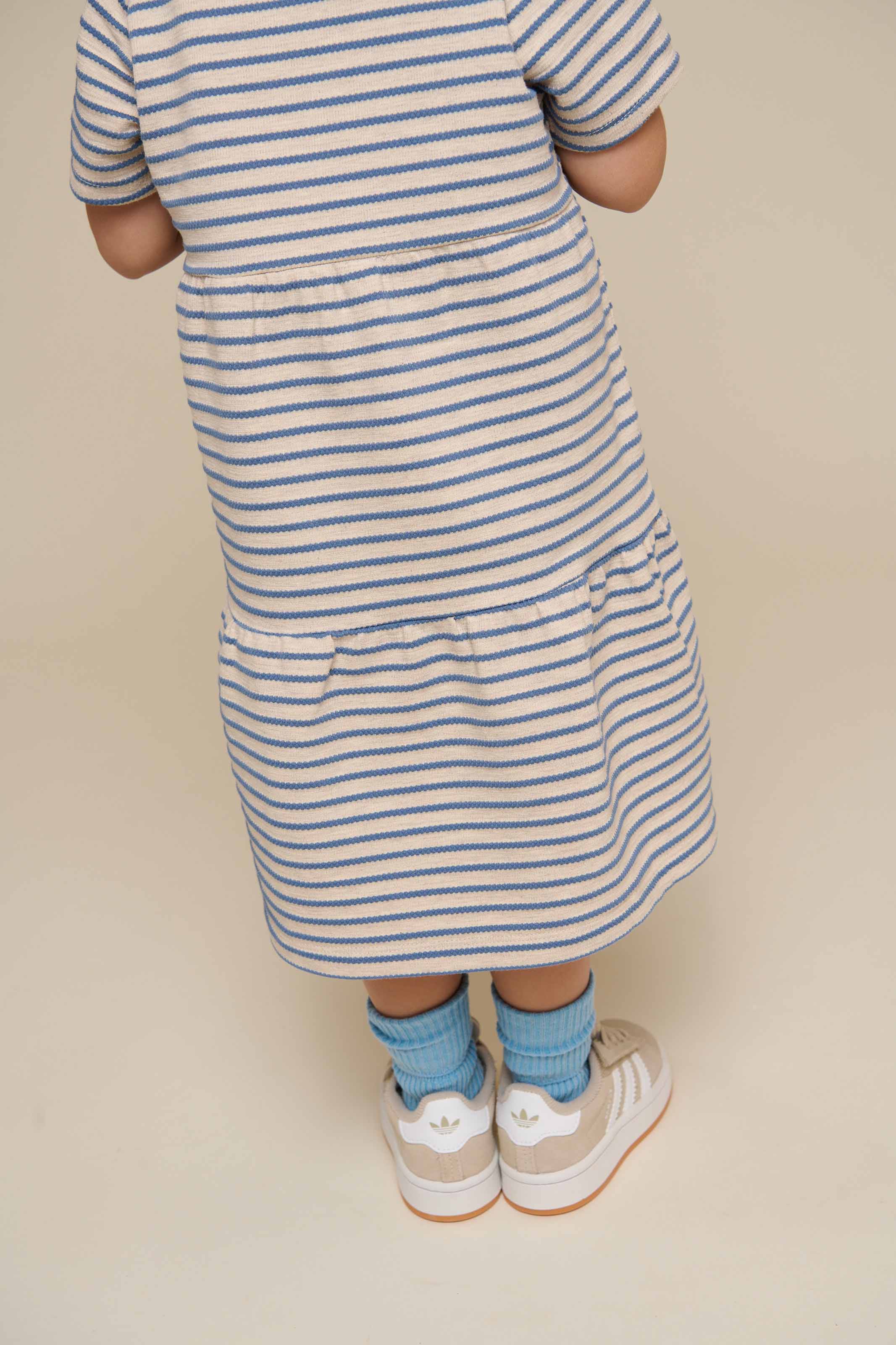 Stribet jersey kjole - Kids - Blue | 101012 Emmie