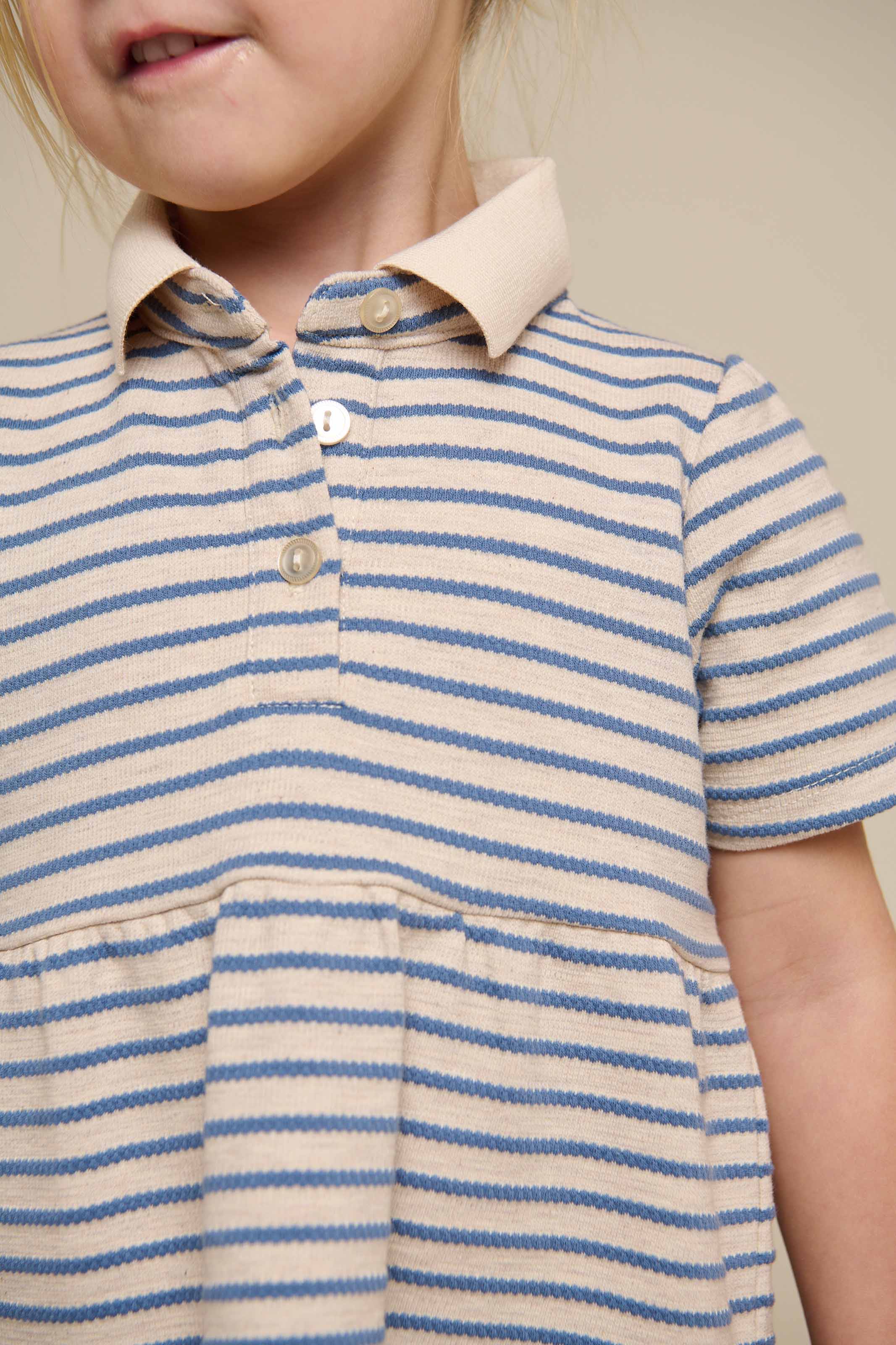 Stribet jersey kjole - Kids - Blue | 101012 Emmie