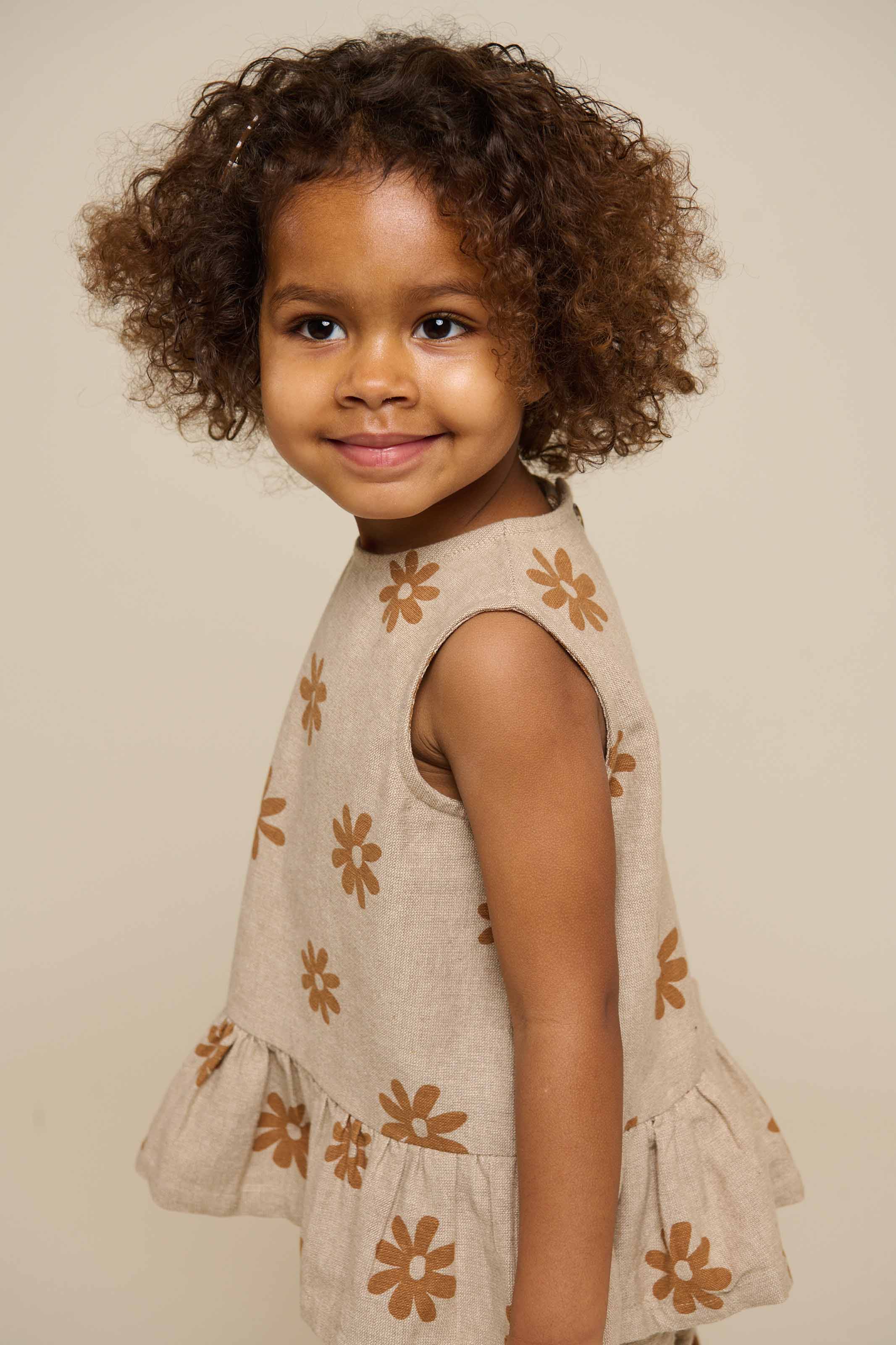 Printet bomuldstop - Kids - Sand | 101205 Molly