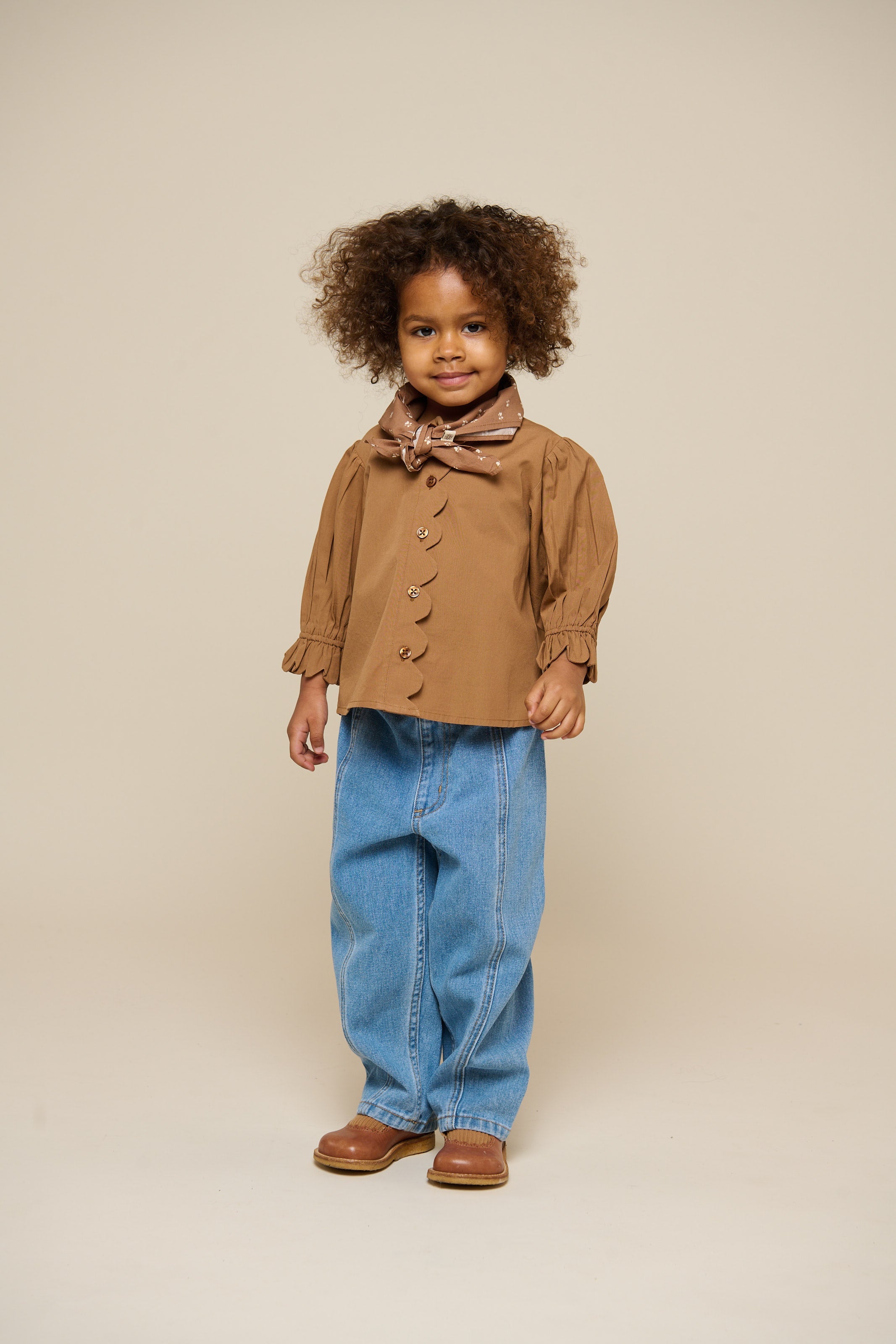 Poplinbluse med muslingekant - Kids - Coconut | 101046 Joy