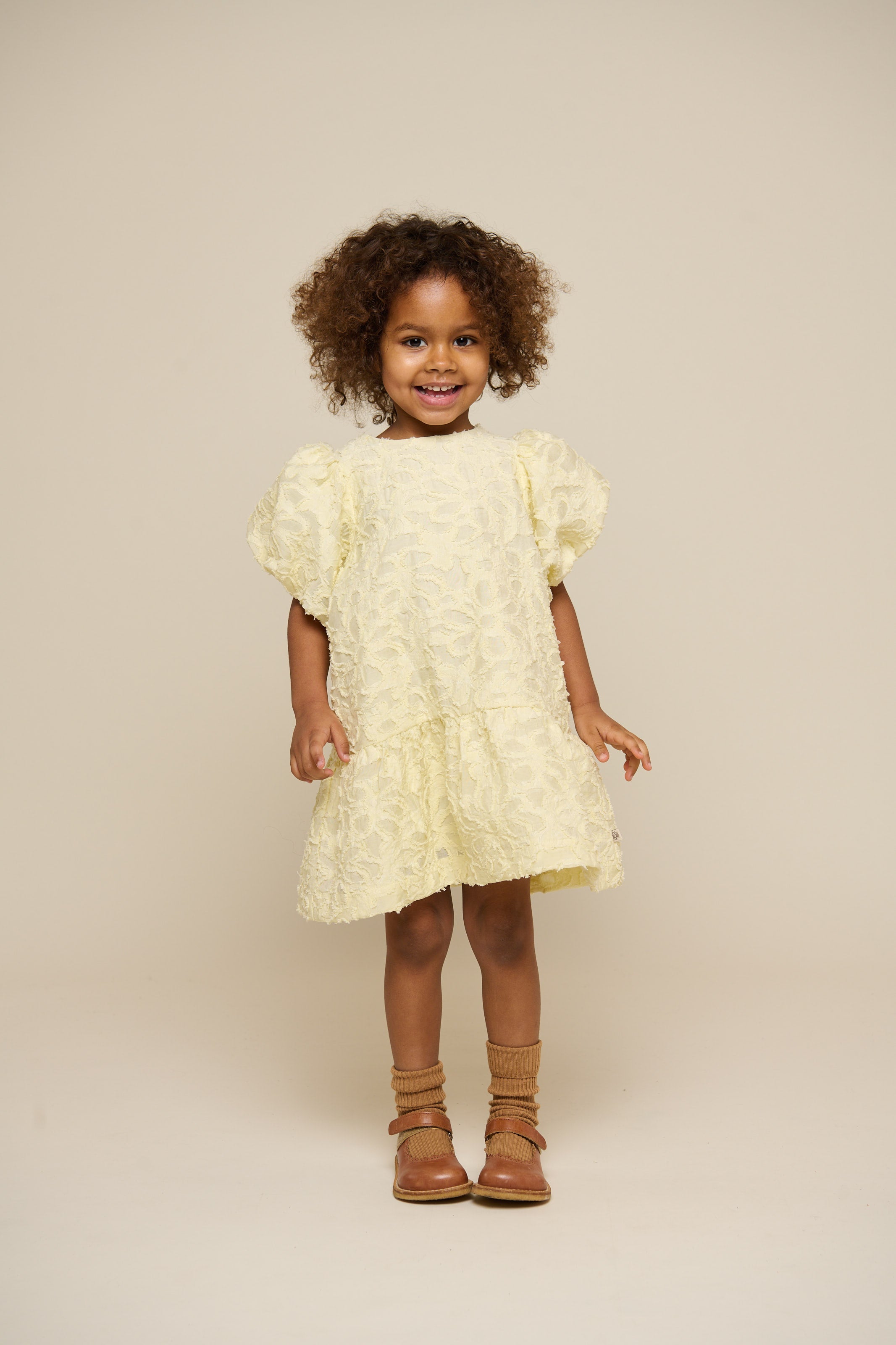 Jacquardkjole i bomuldsblanding - Kids - Sunlight | 100992 Giselle