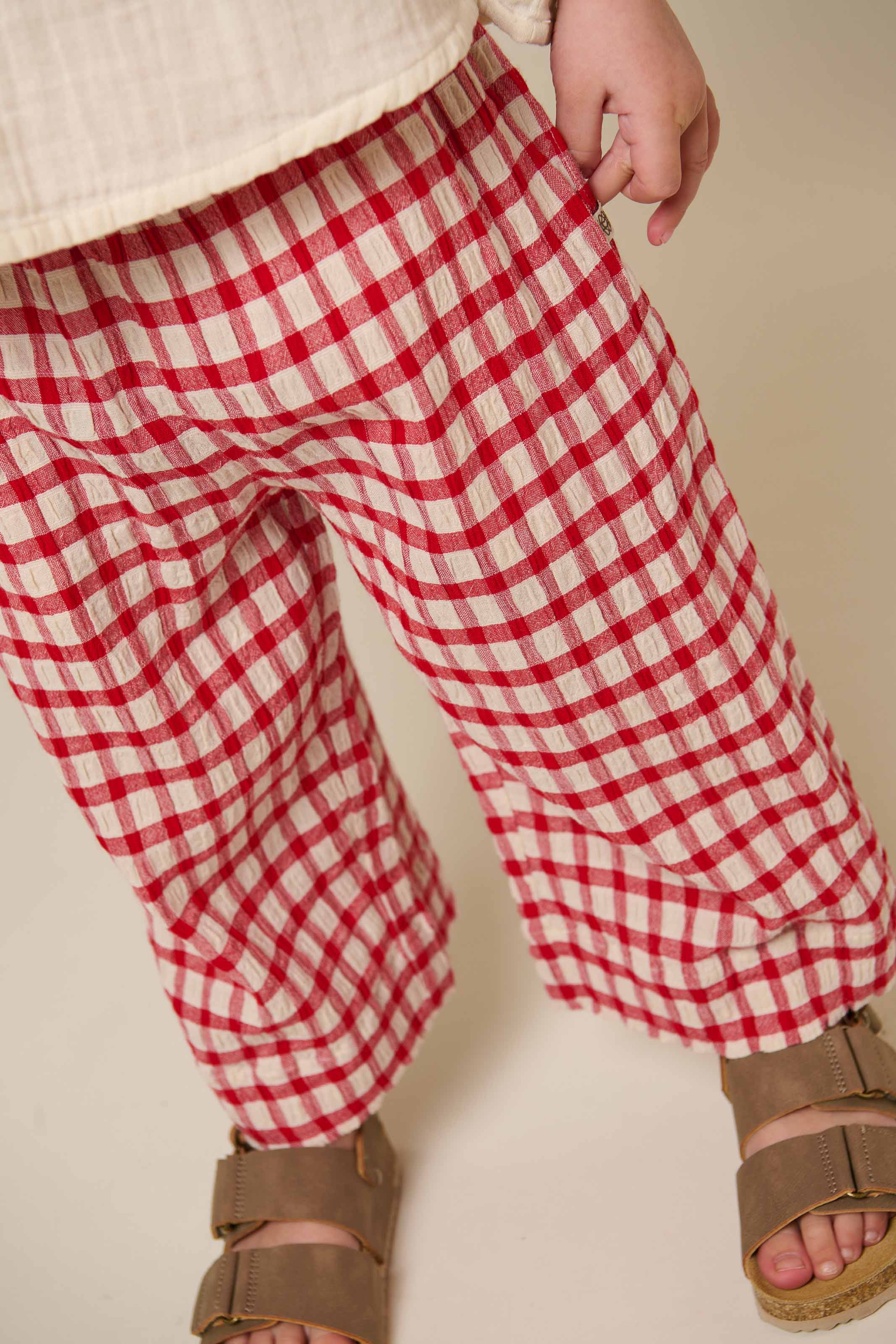 Ternede bomuldsbukser - Kids - Cherry Red | 100906 Bonnie