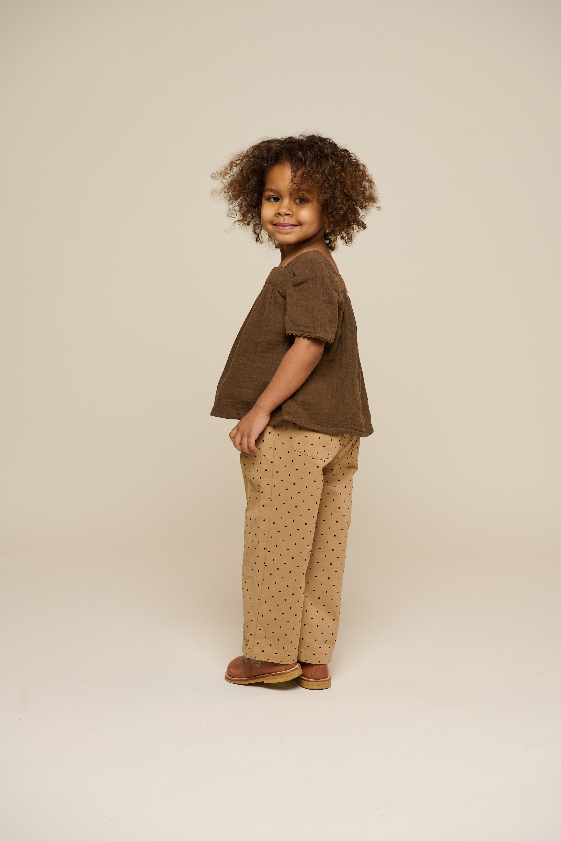 Twill-Bukser med prikker - Kids - Beige | 100614 Iris
